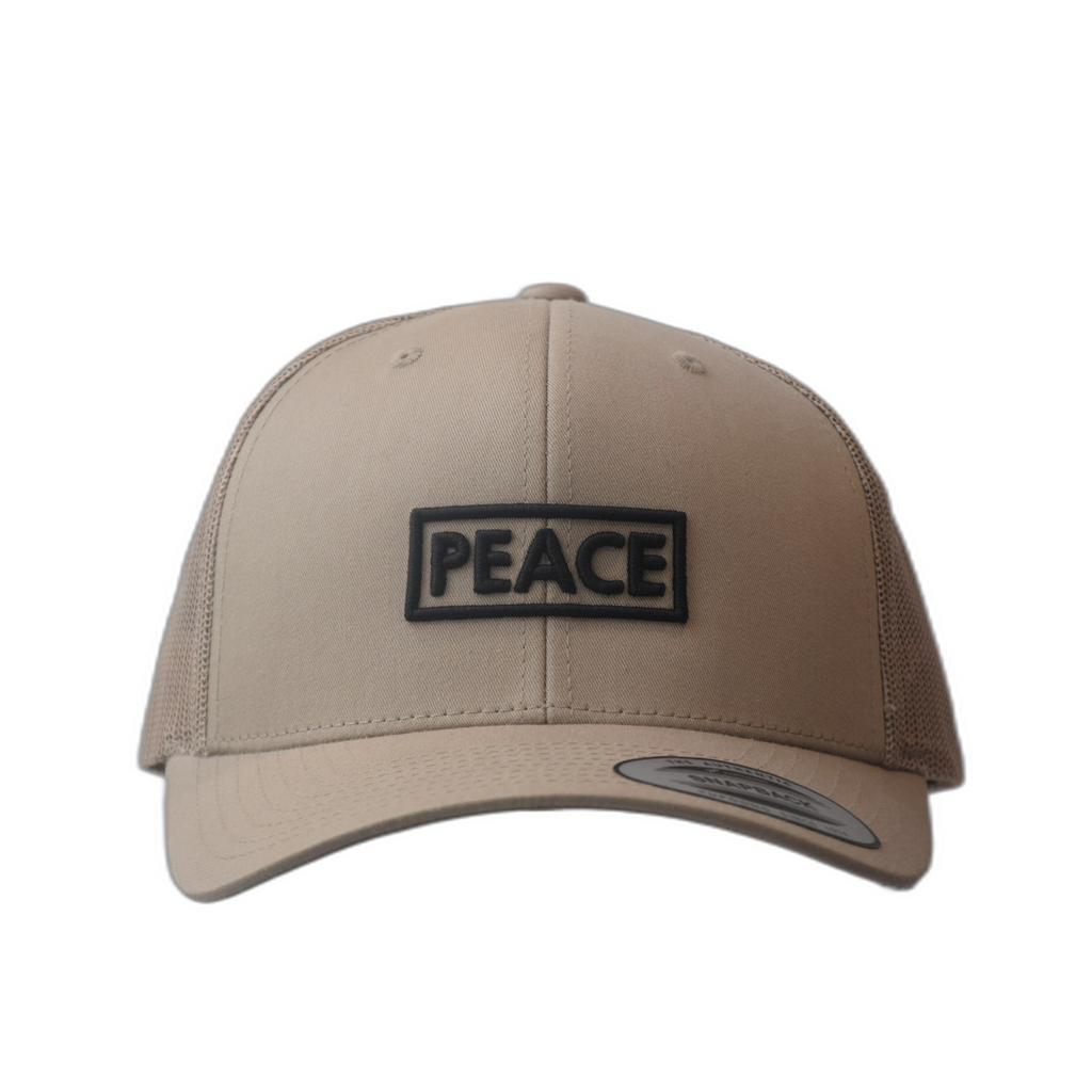 Casquette Trucker PEACE Uni Beige - Logo Noir