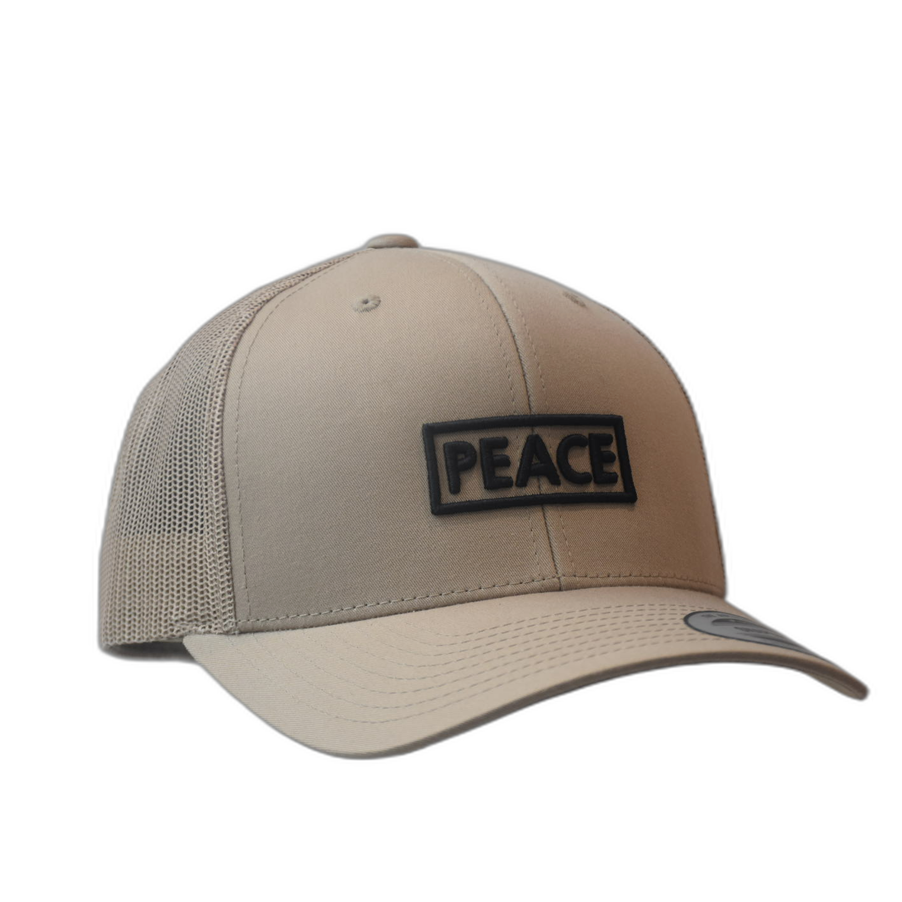 Casquette Trucker PEACE Uni Beige - Logo Noir