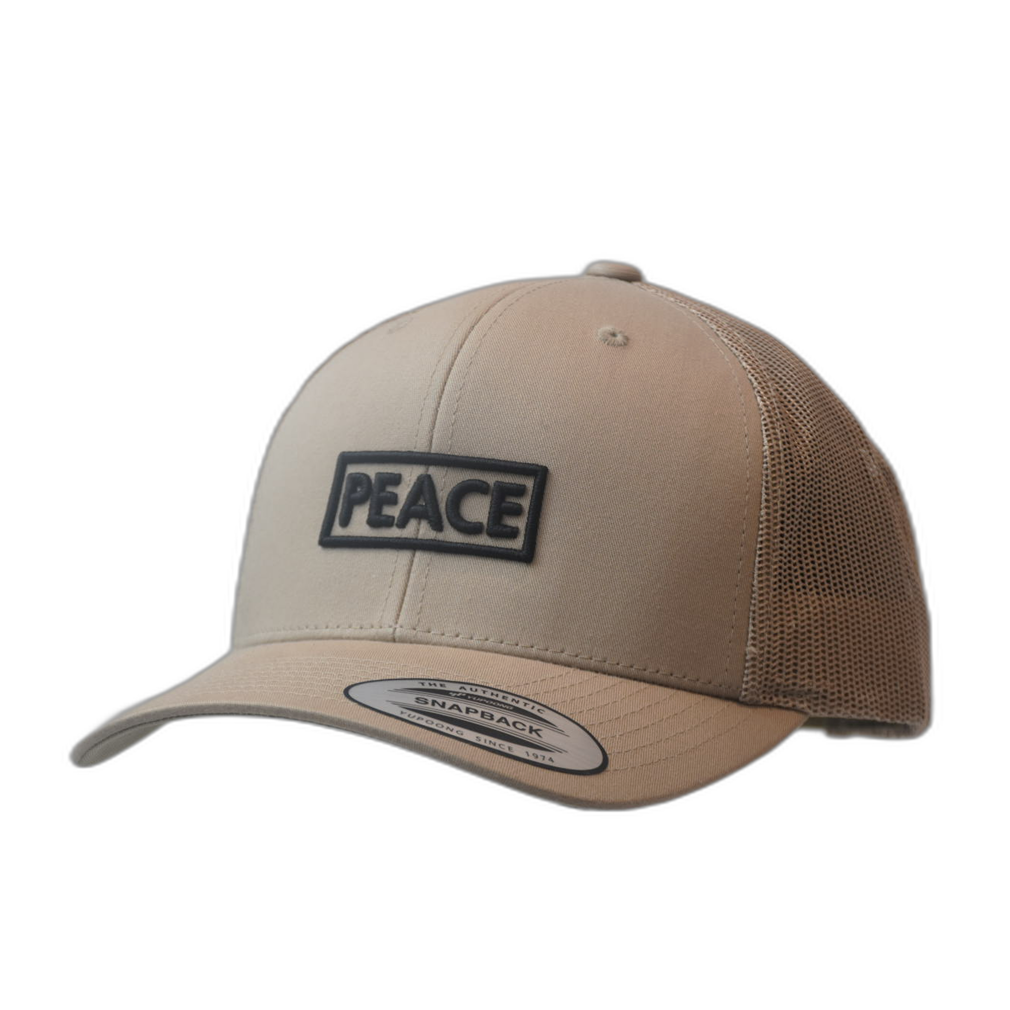 Casquette Trucker PEACE Uni Beige - Logo Noir