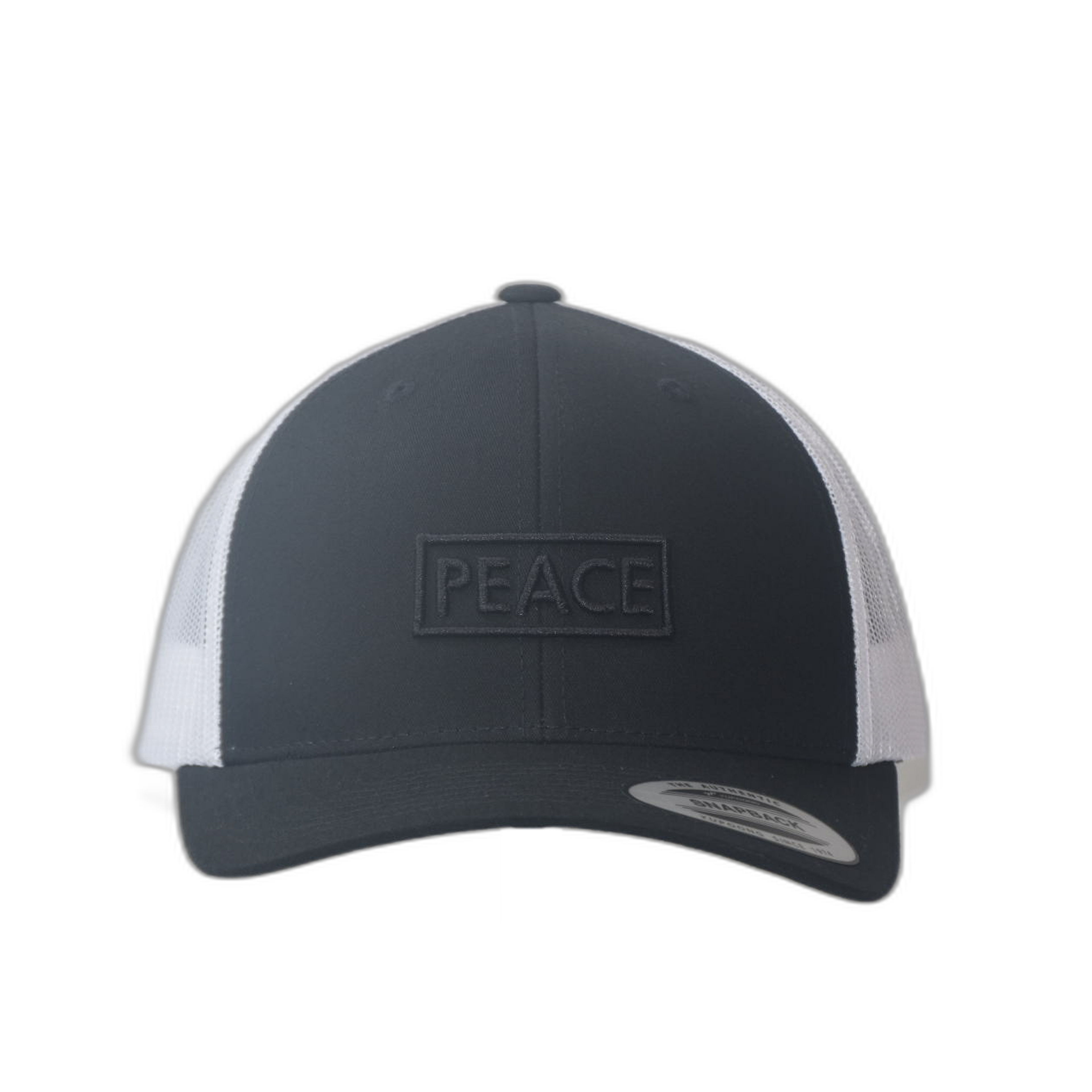 Casquette Trucker PEACE Bicolore Noire Blanche - Logo Noir