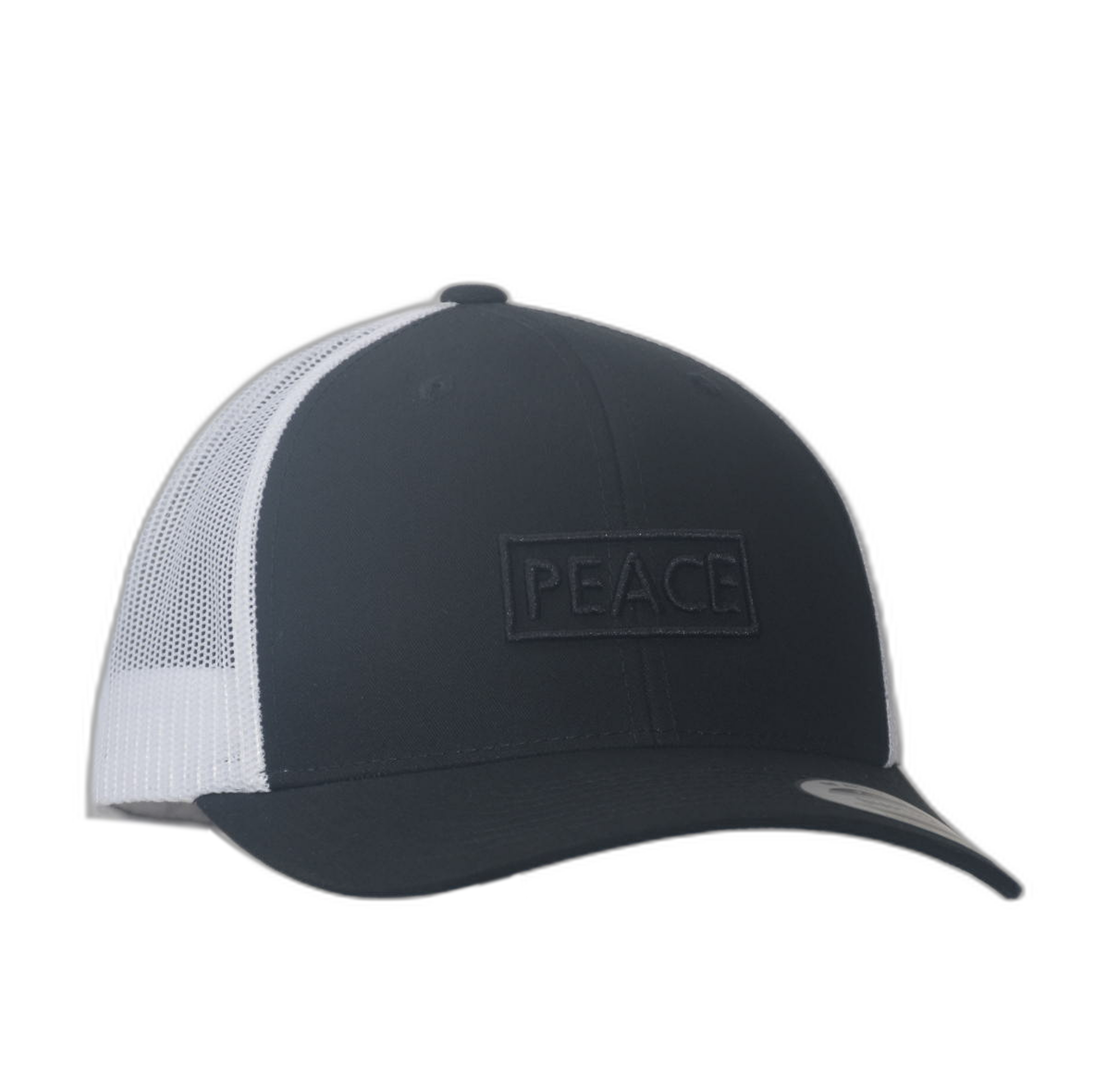 Casquette Trucker PEACE Bicolore Noire Blanche - Logo Noir