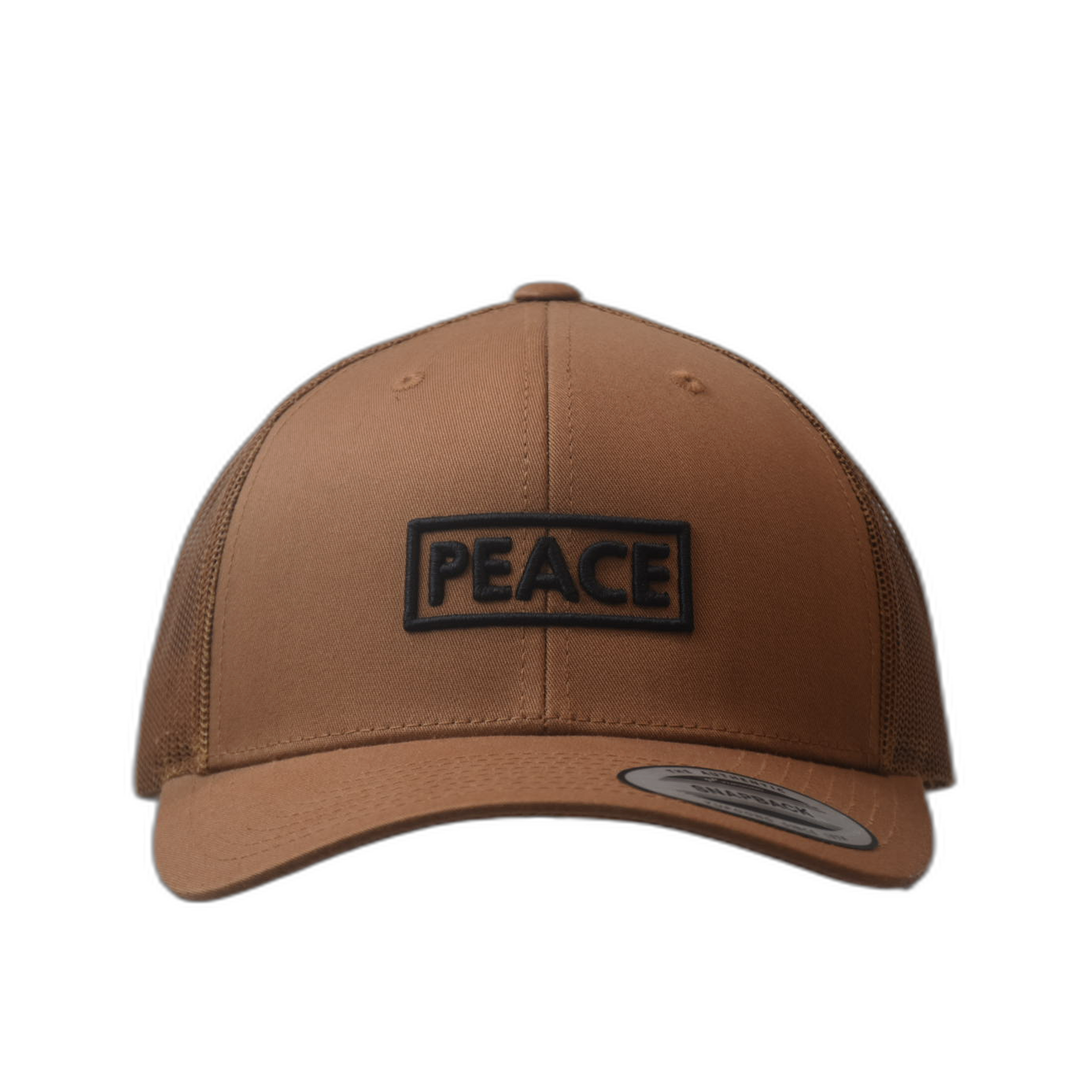 Casquette Trucker PEACE Uni Marron - Logo Noir