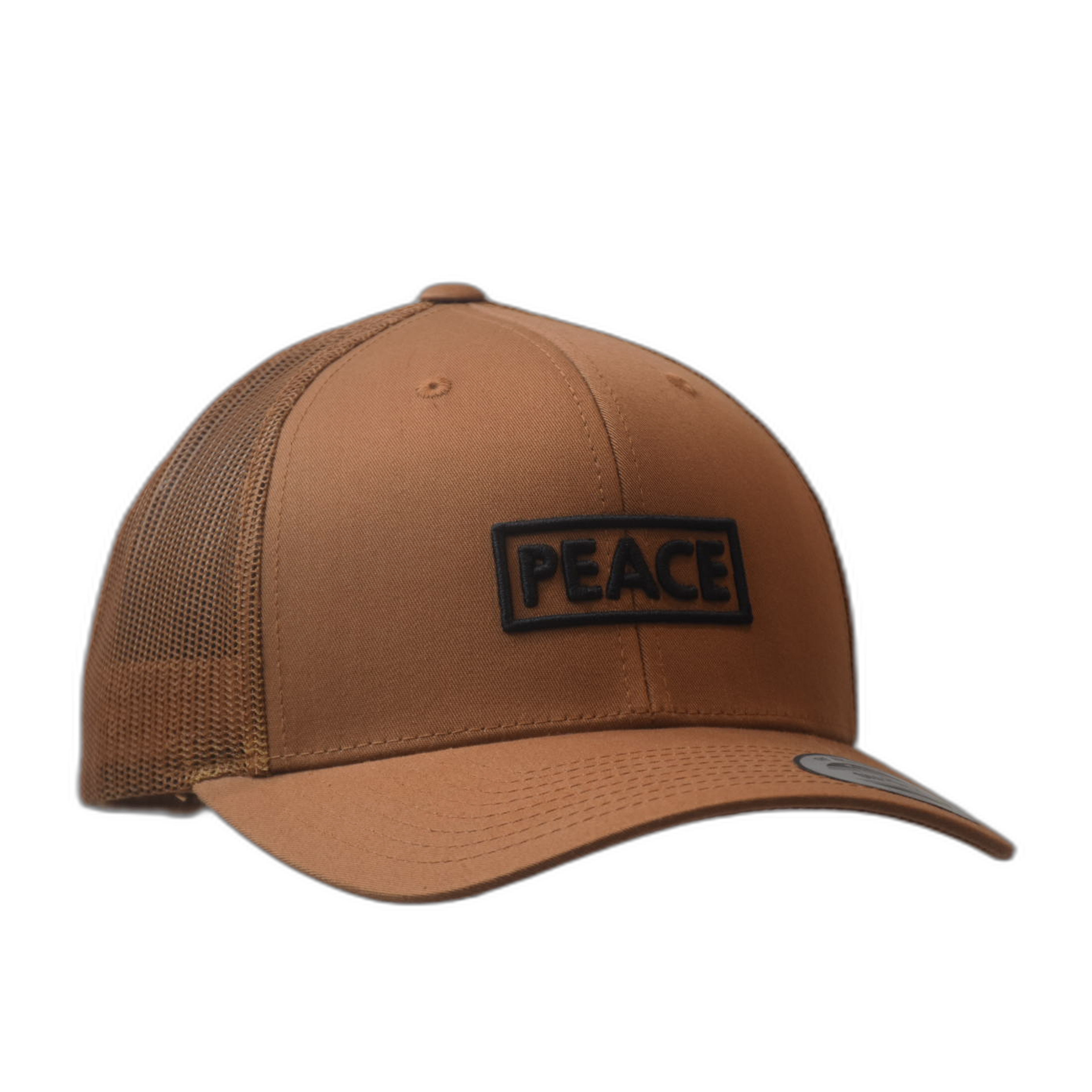 Casquette Trucker PEACE Uni Marron - Logo Noir