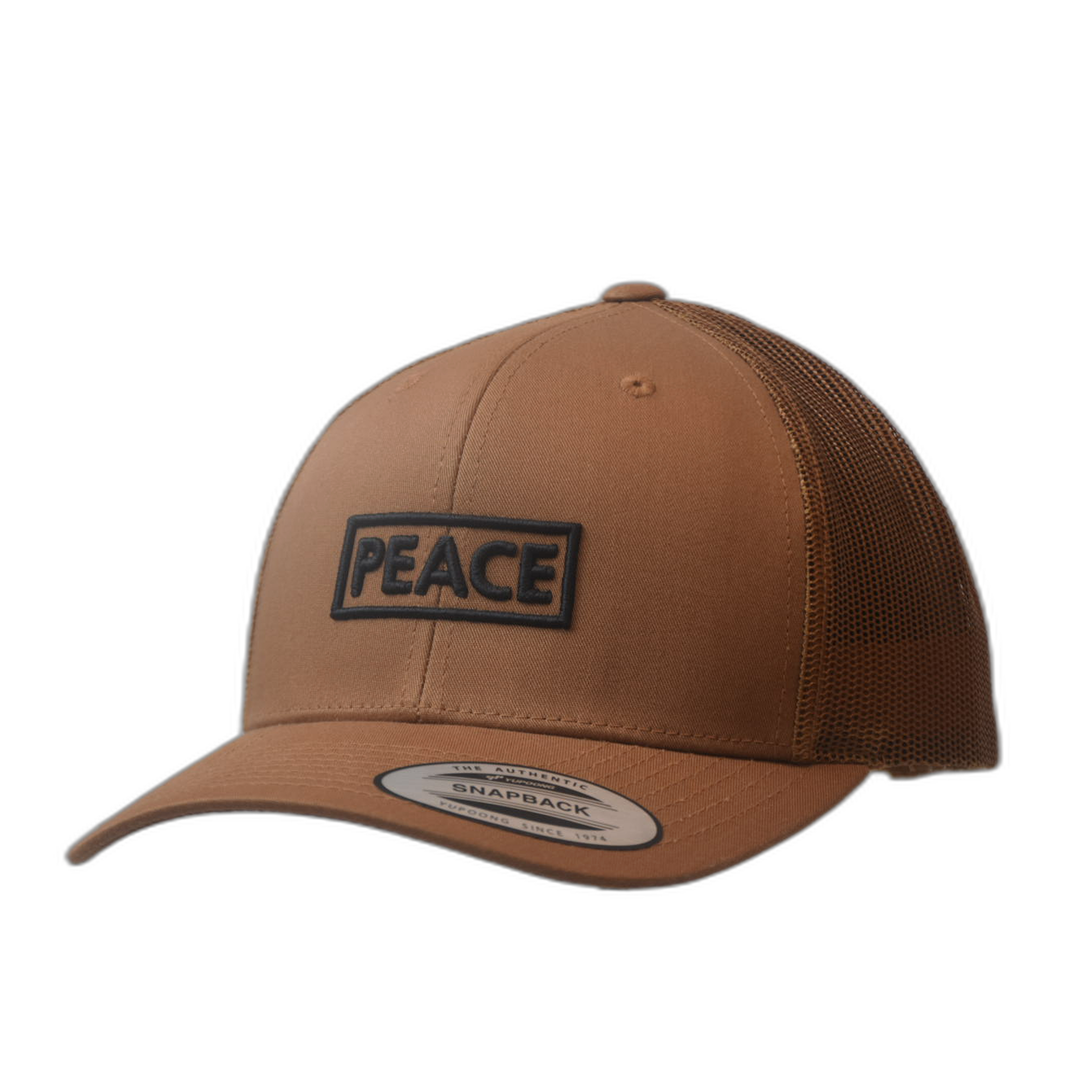 Casquette Trucker PEACE Uni Marron - Logo Noir