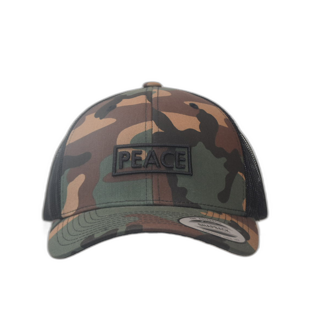 Casquette Trucker PEACE Uni Camouflage - Logo Noir