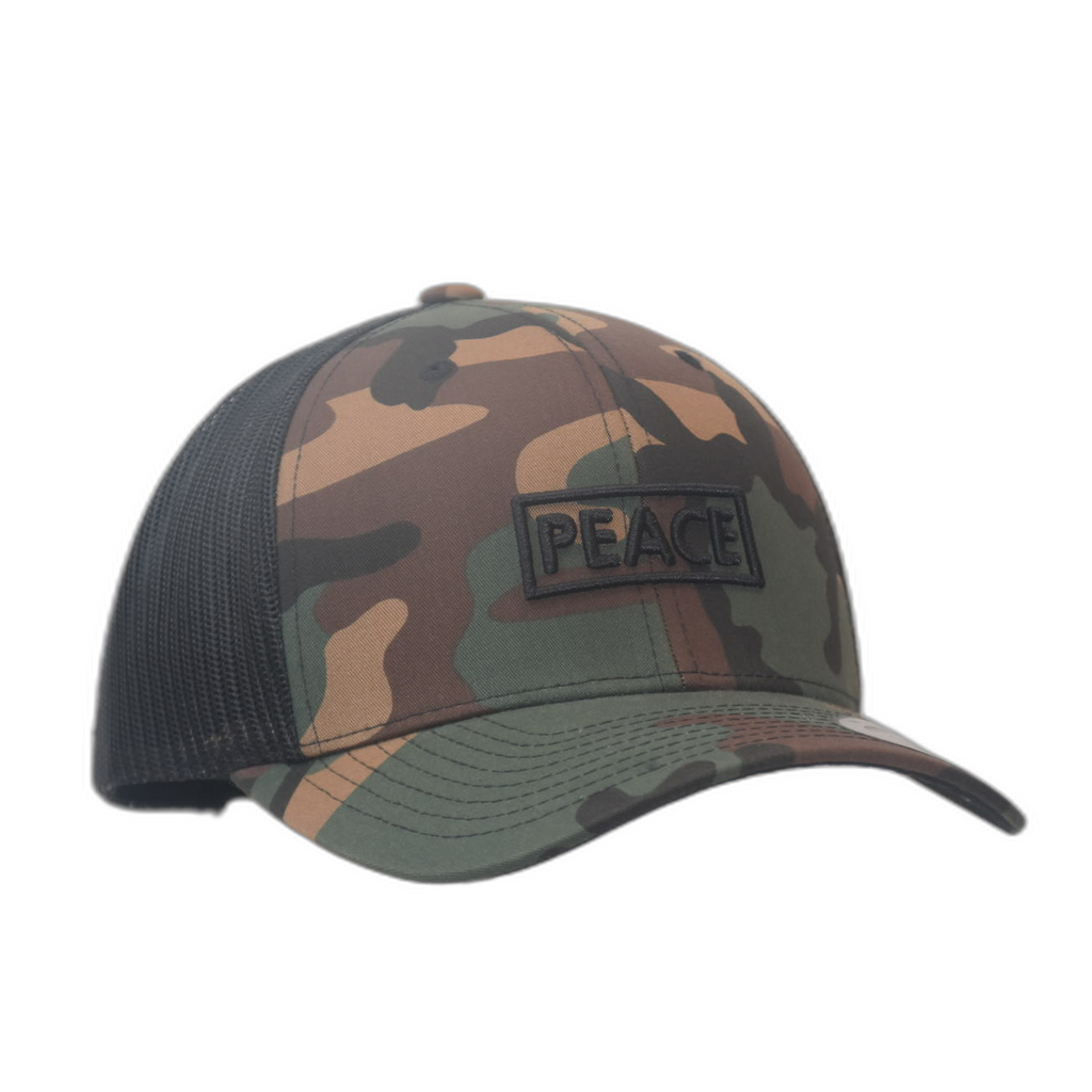 Casquette Trucker PEACE Uni Camouflage - Logo Noir
