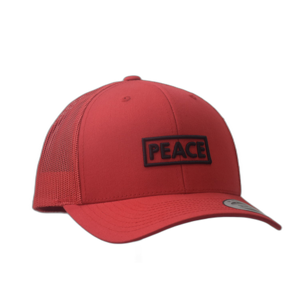 Casquette Trucker PEACE Uni Rouge - Logo Noir