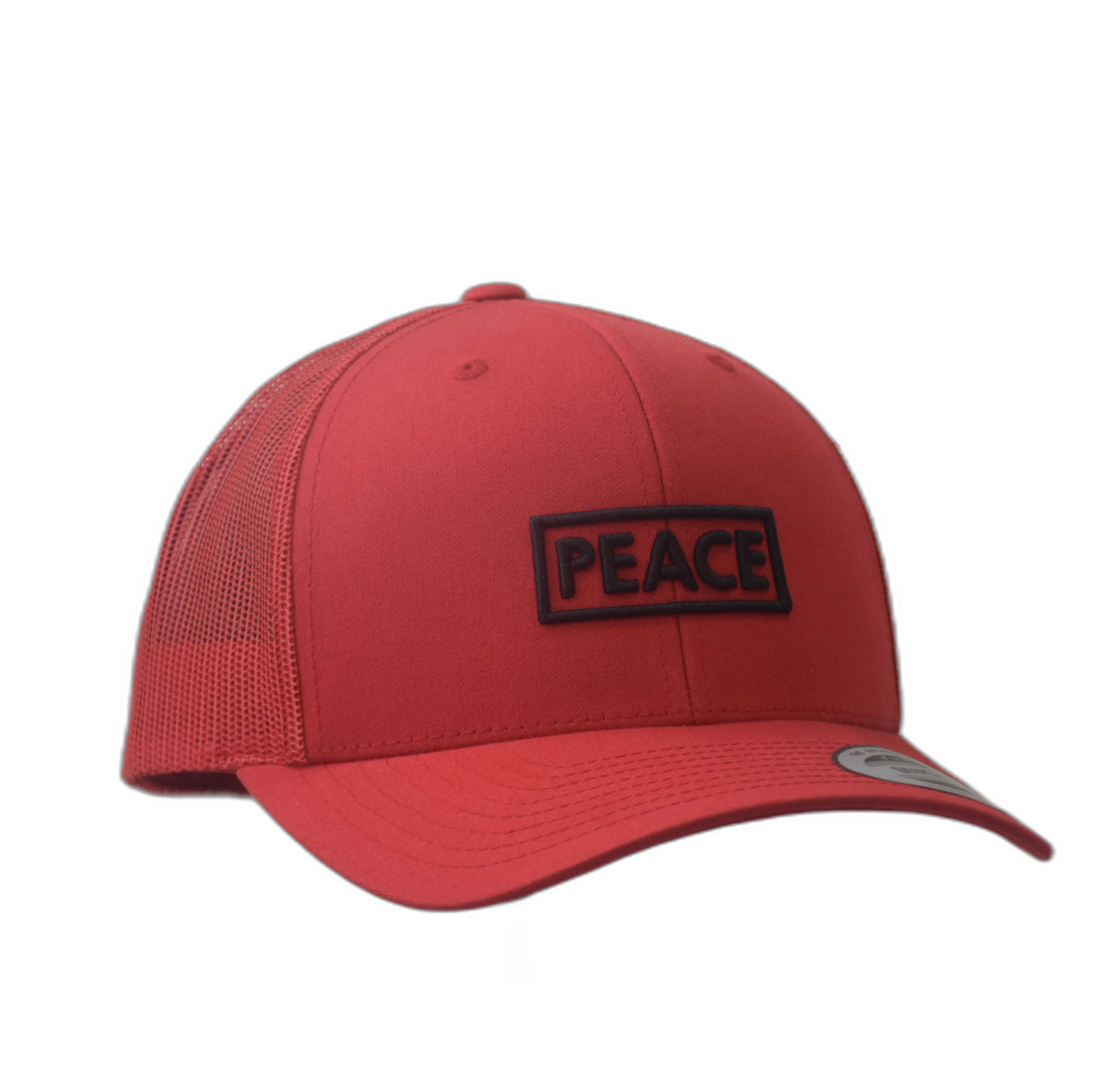 Casquette Trucker PEACE Uni Rouge - Logo Noir