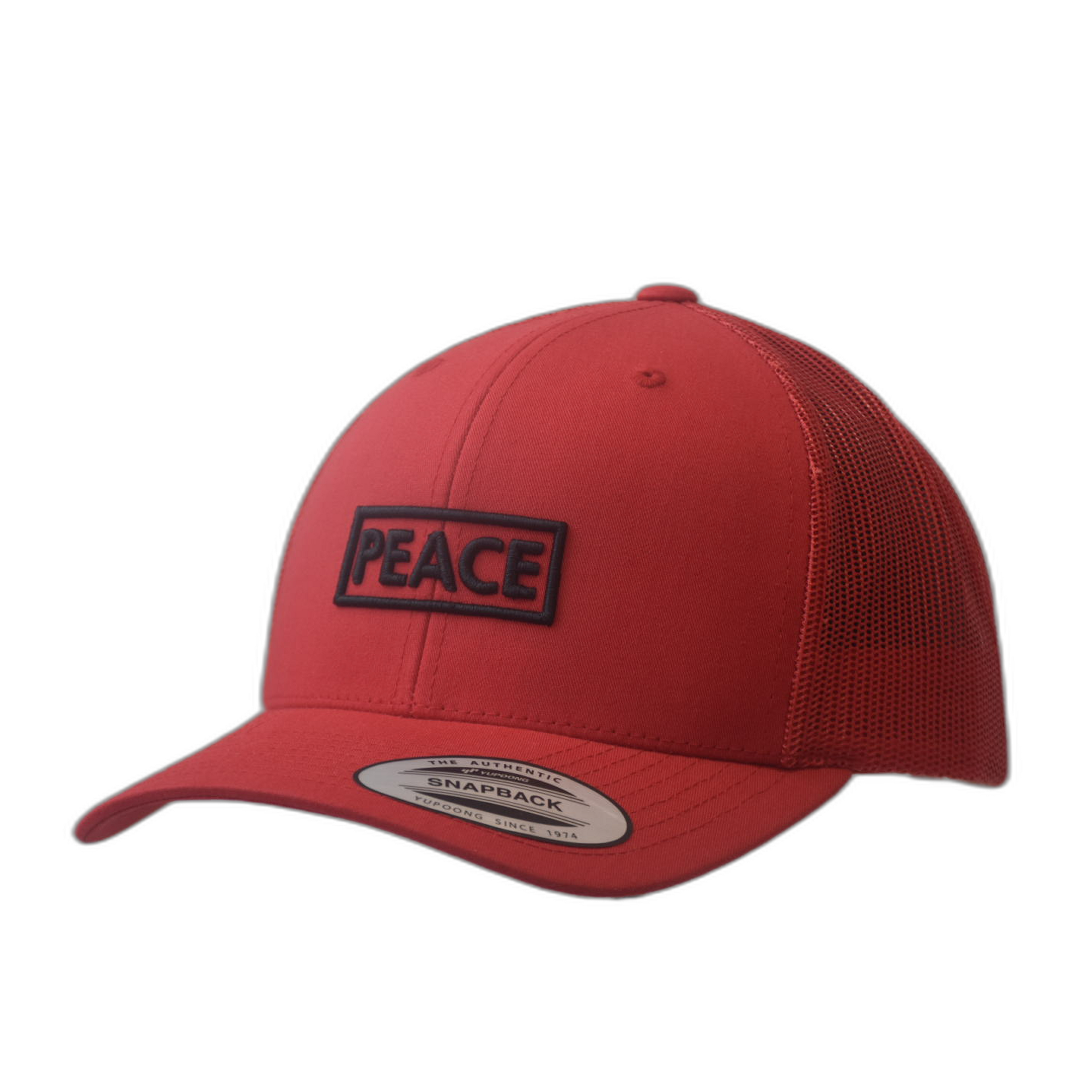 Casquette Trucker PEACE Uni Rouge - Logo Noir