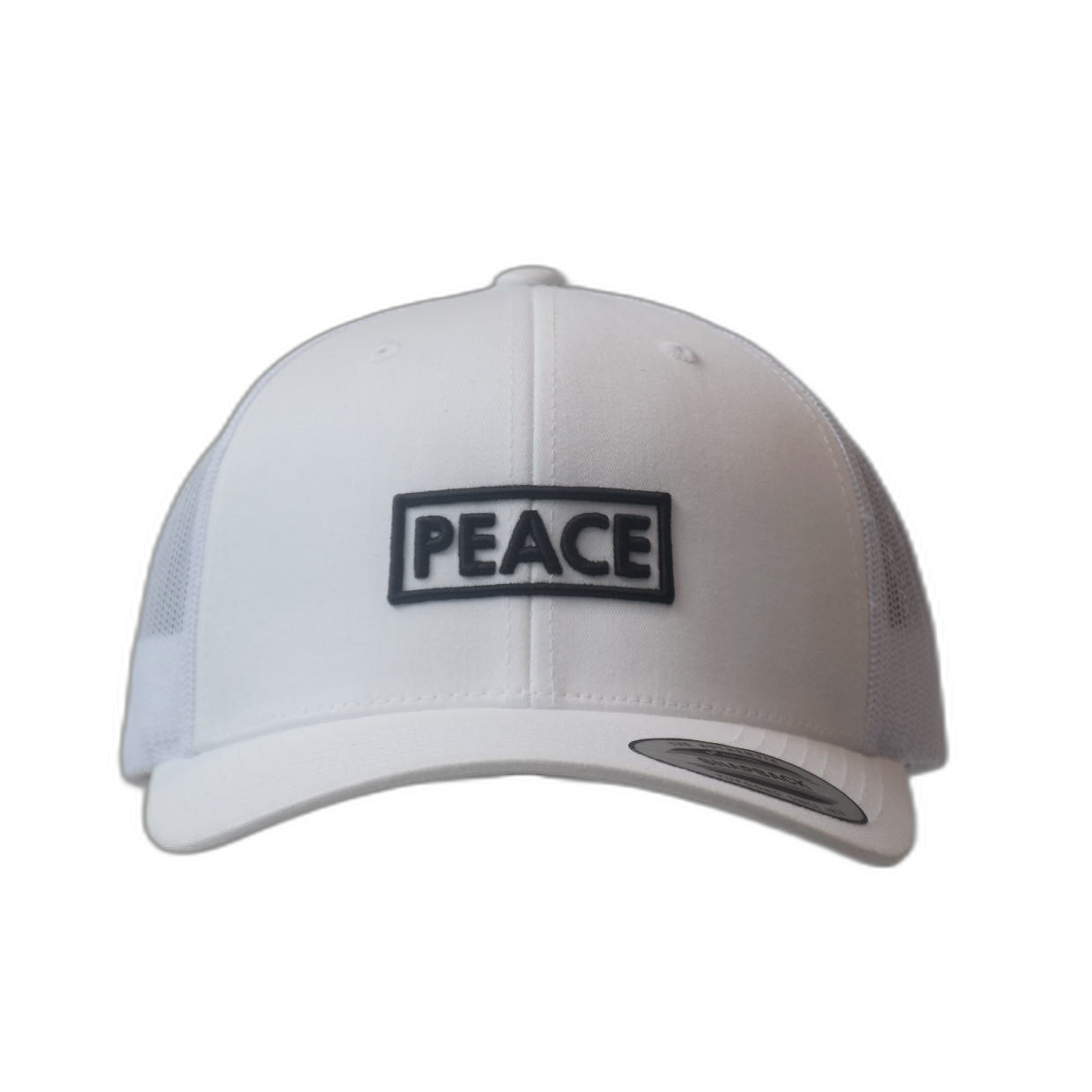 Casquette Trucker PEACE Uni Blanche - Logo Noir