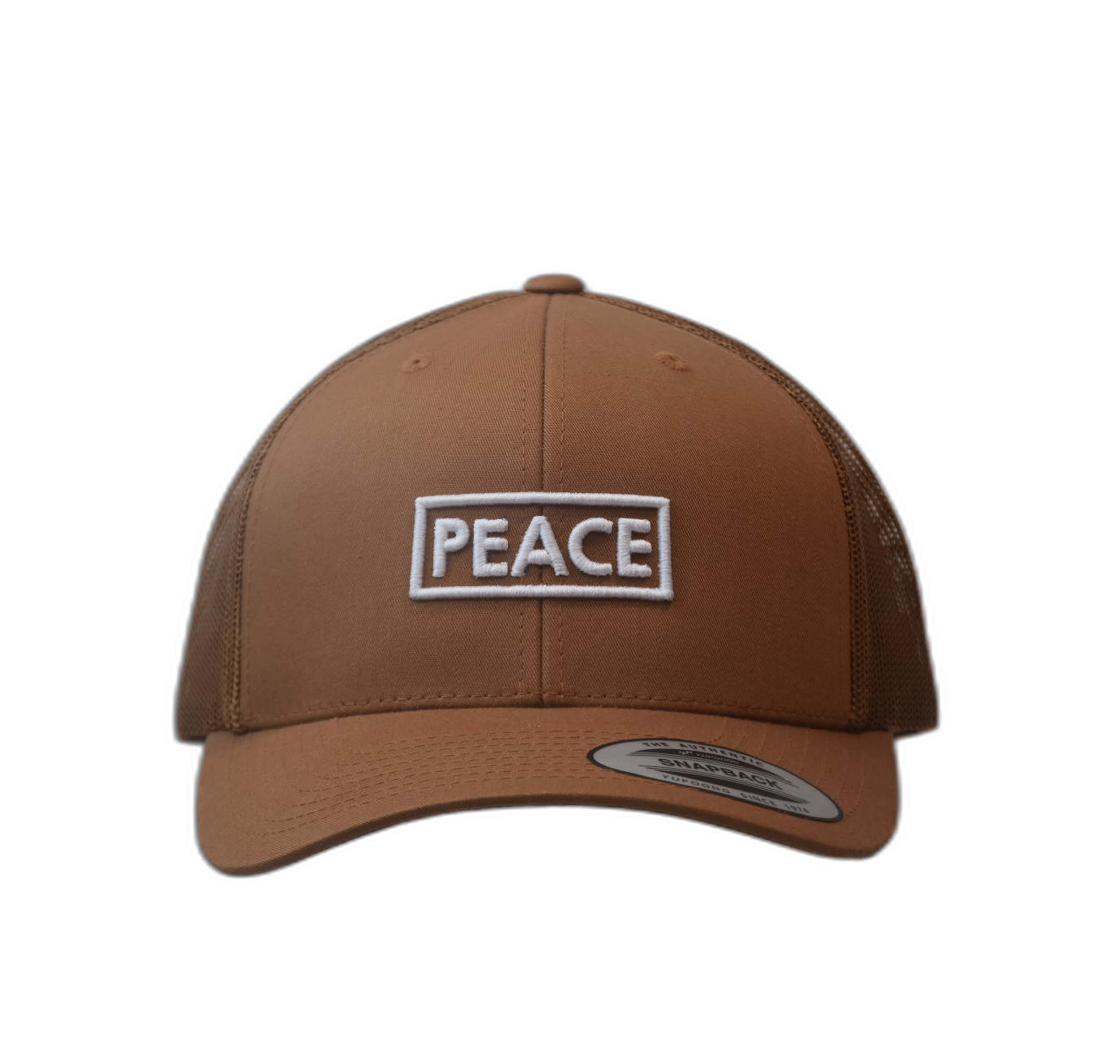 Casquette Trucker PEACE Uni Marron - Logo Blanc