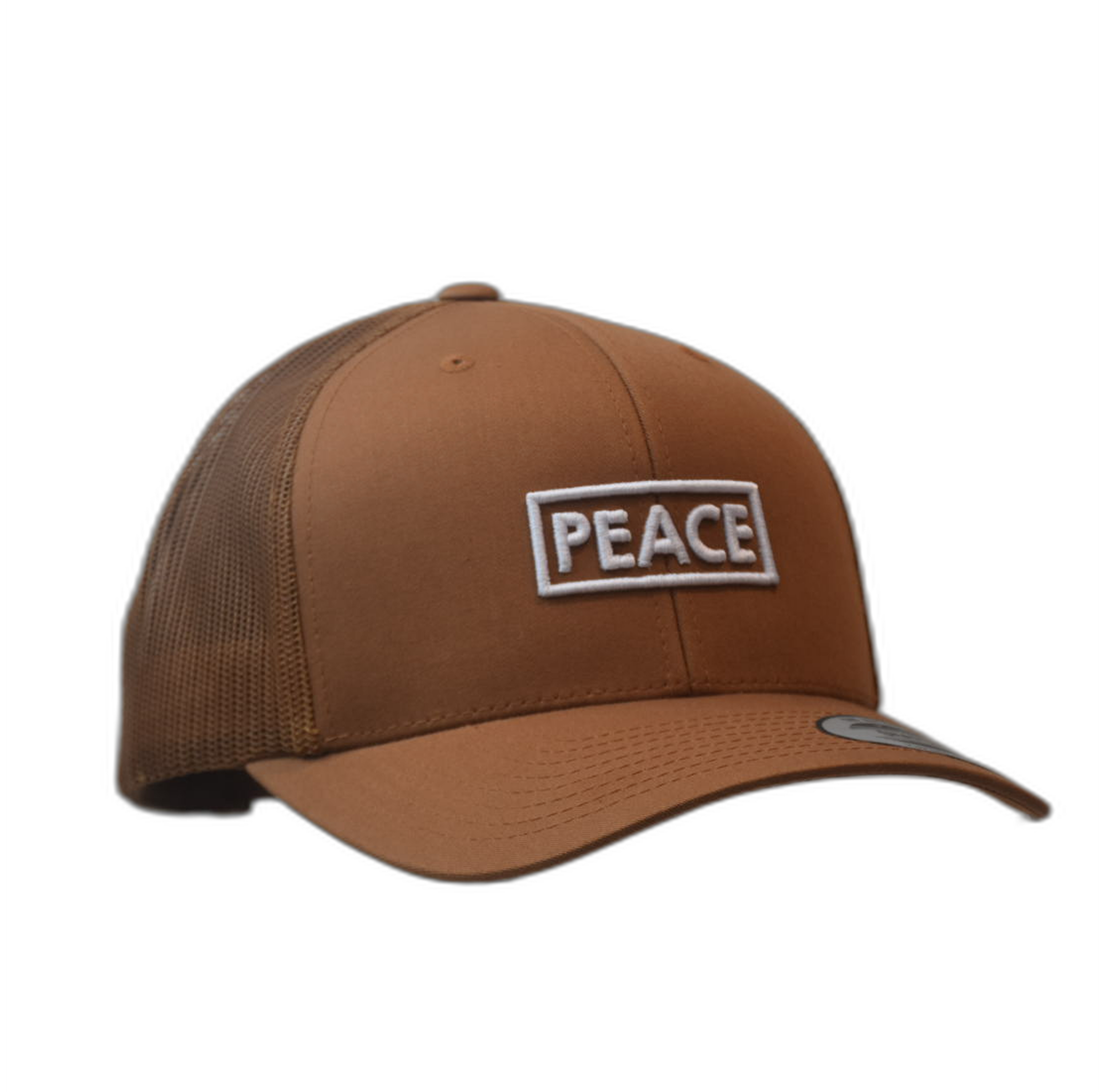 Casquette Trucker PEACE Uni Marron - Logo Blanc