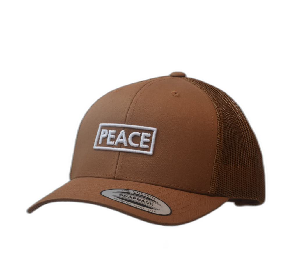 Casquette Trucker PEACE Uni Marron - Logo Blanc