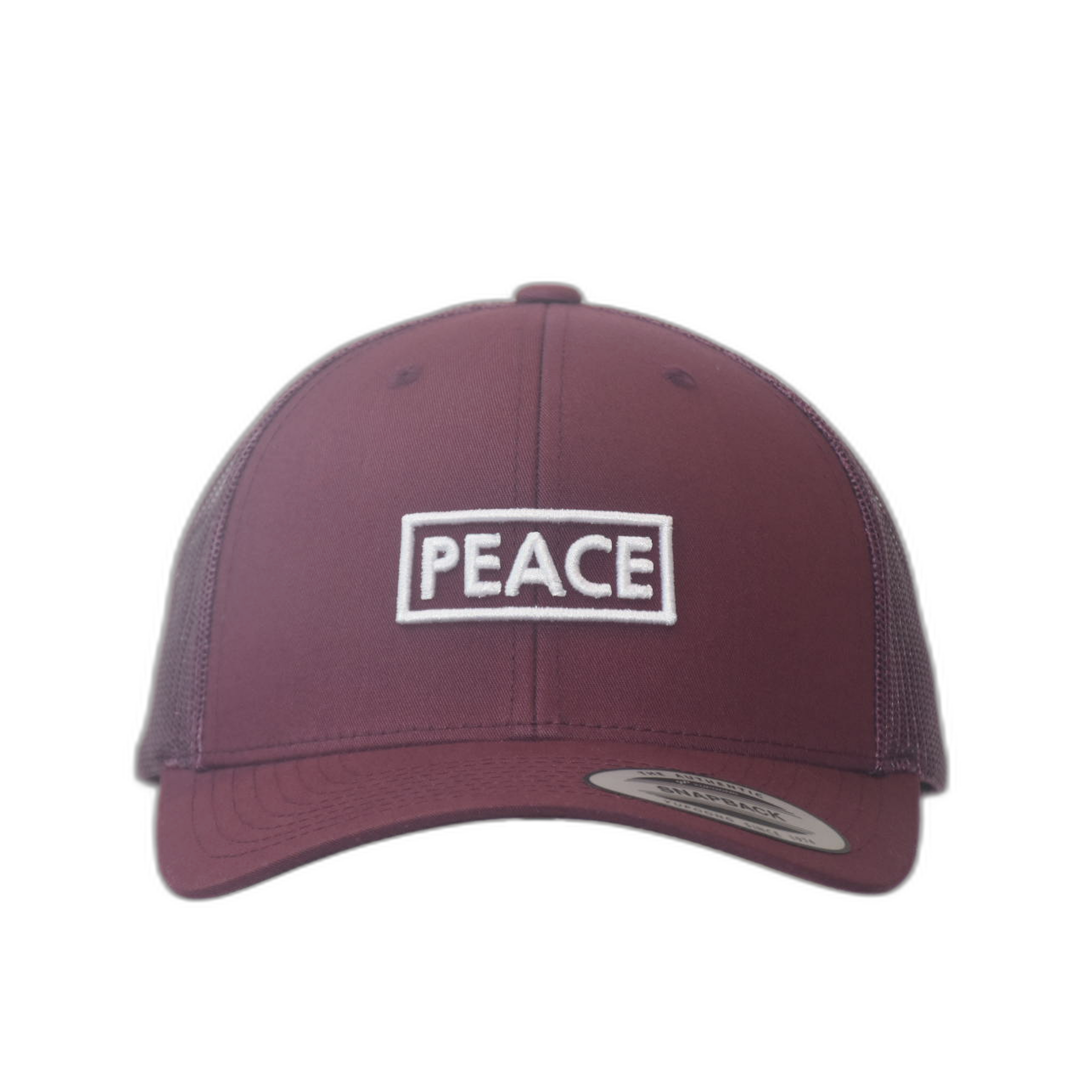 Casquette Trucker PEACE Uni Bordeaux - Logo Blanc