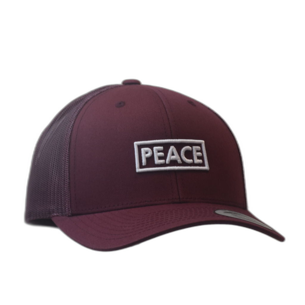 Casquette Trucker PEACE Uni Bordeaux - Logo Blanc