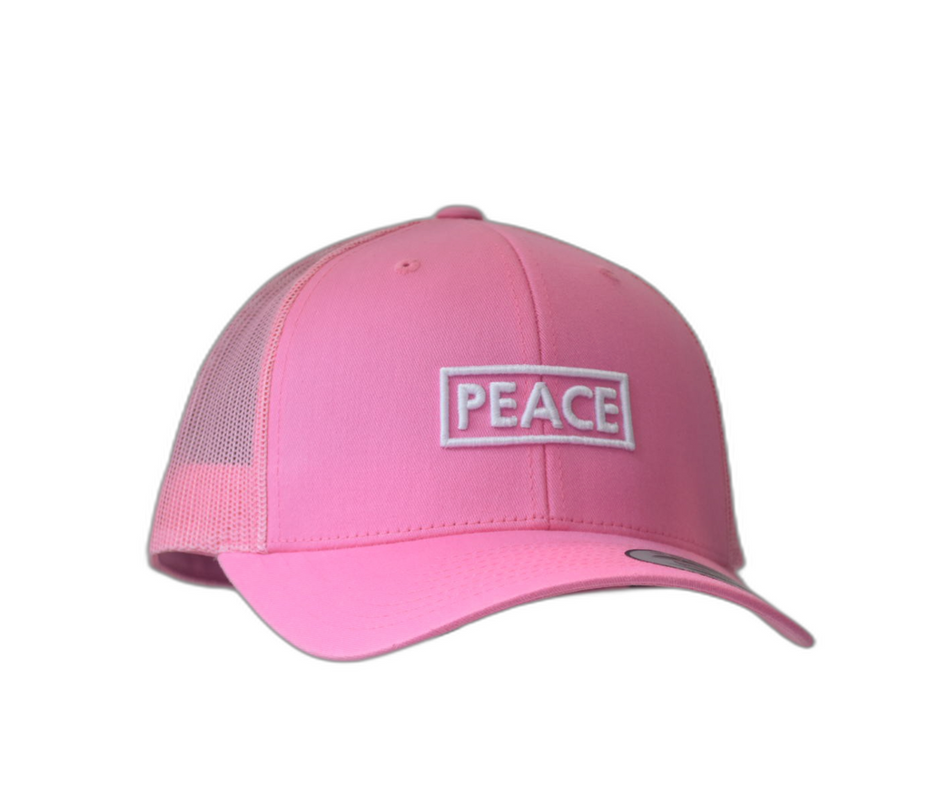 PEACE Trucker Cap Plain Pink - White Logo