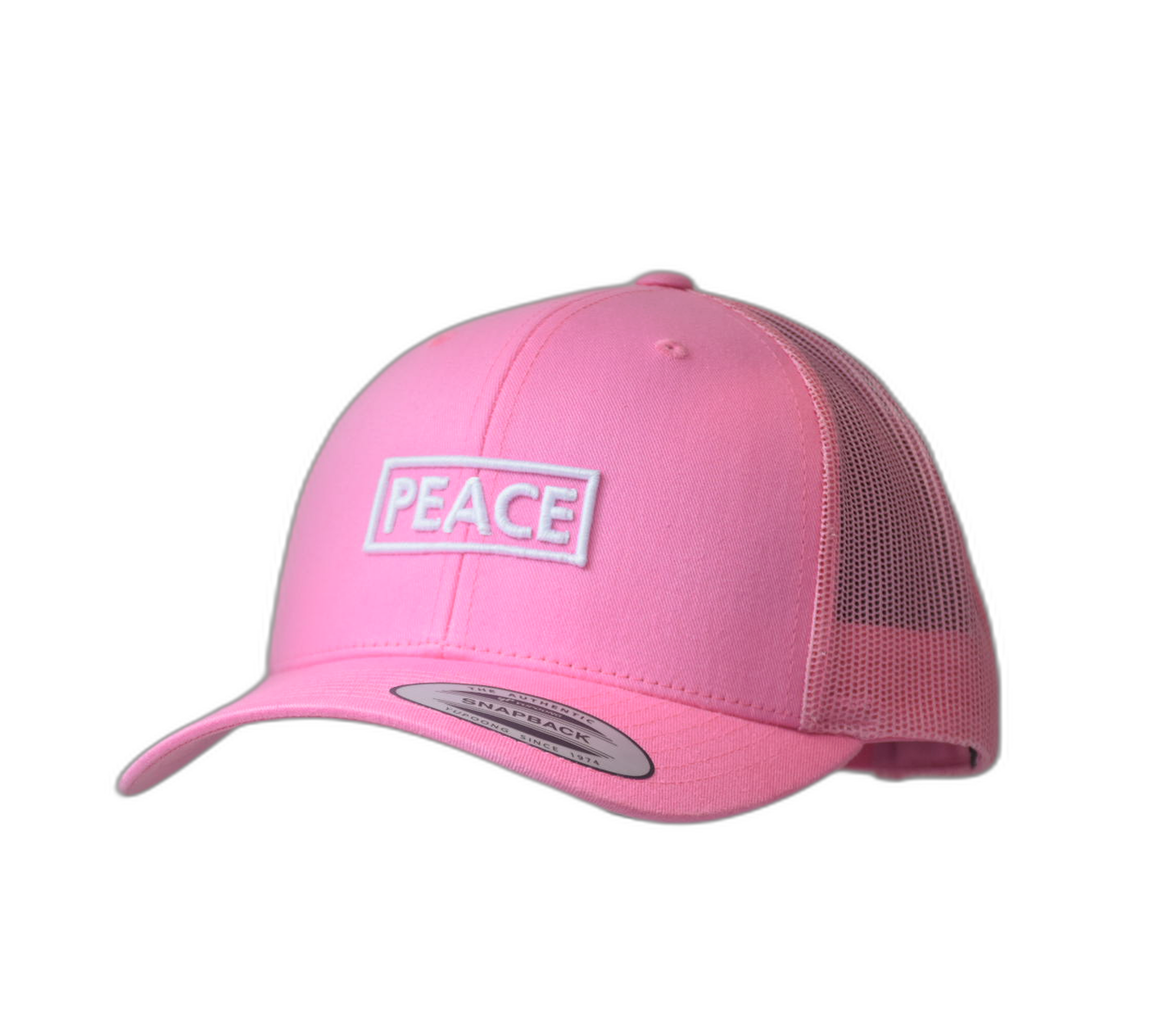 Casquette Trucker PEACE Uni Rose - Logo Blanc