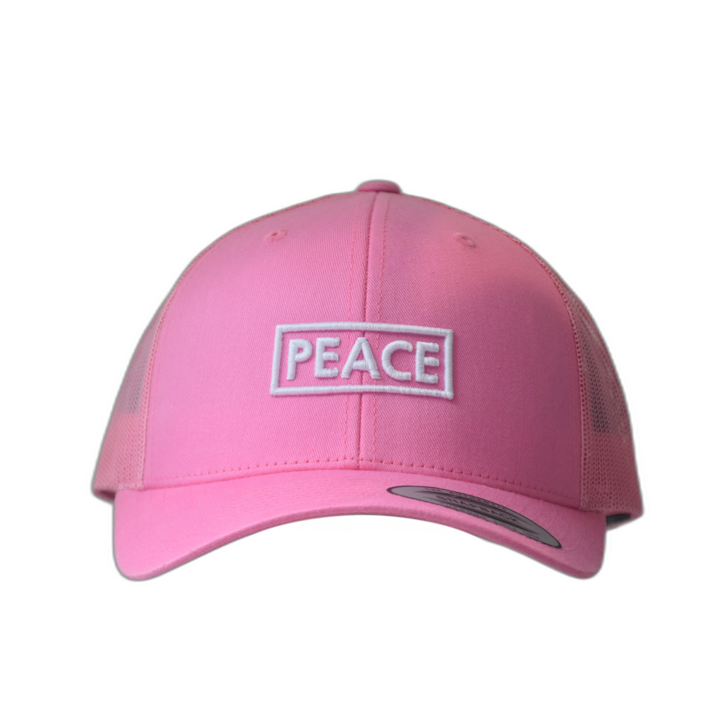 PEACE Trucker Cap Plain Pink - White Logo