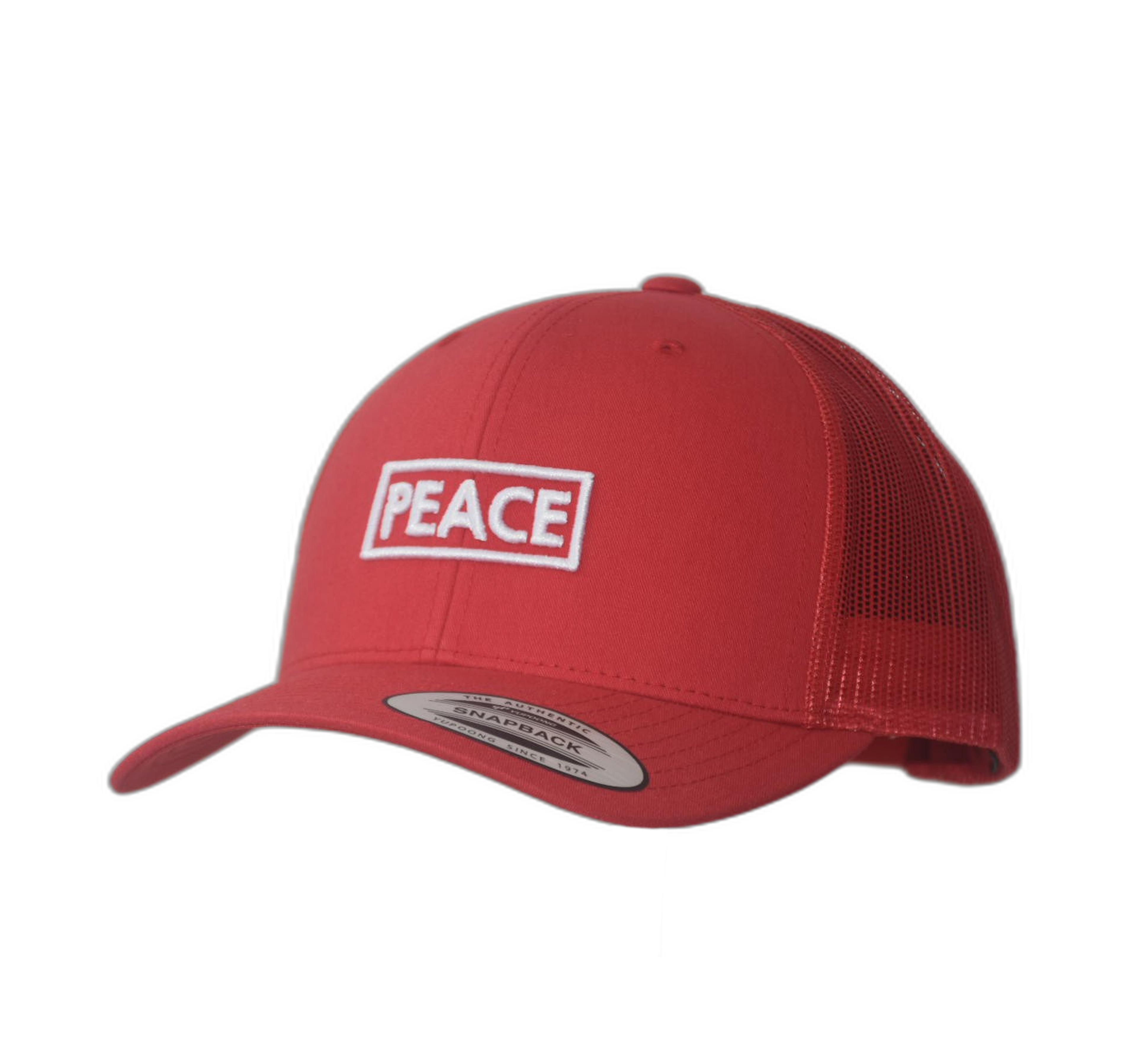 Casquette Trucker PEACE Uni Rouge - Logo Blanc
