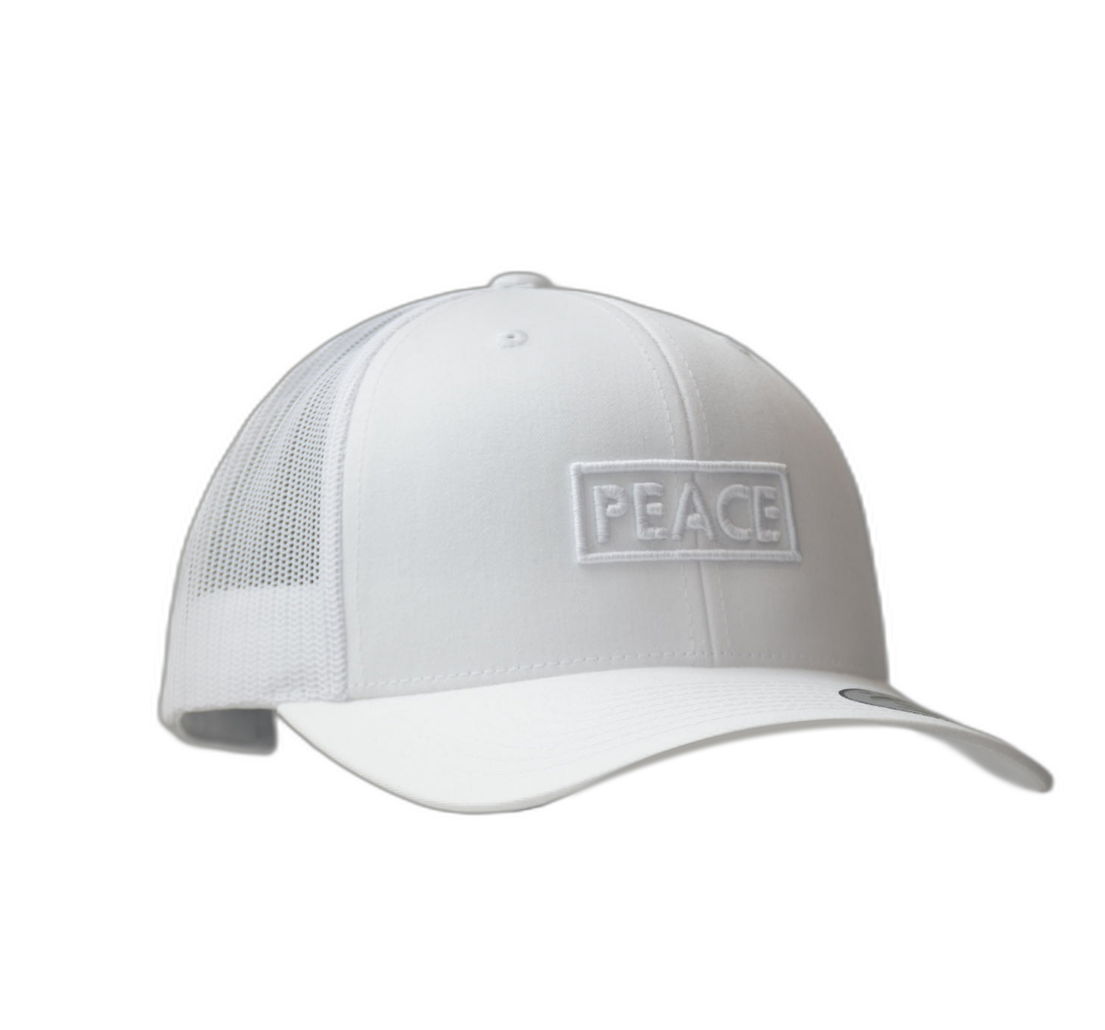 Casquette Trucker PEACE Uni Blanche - Logo Blanc