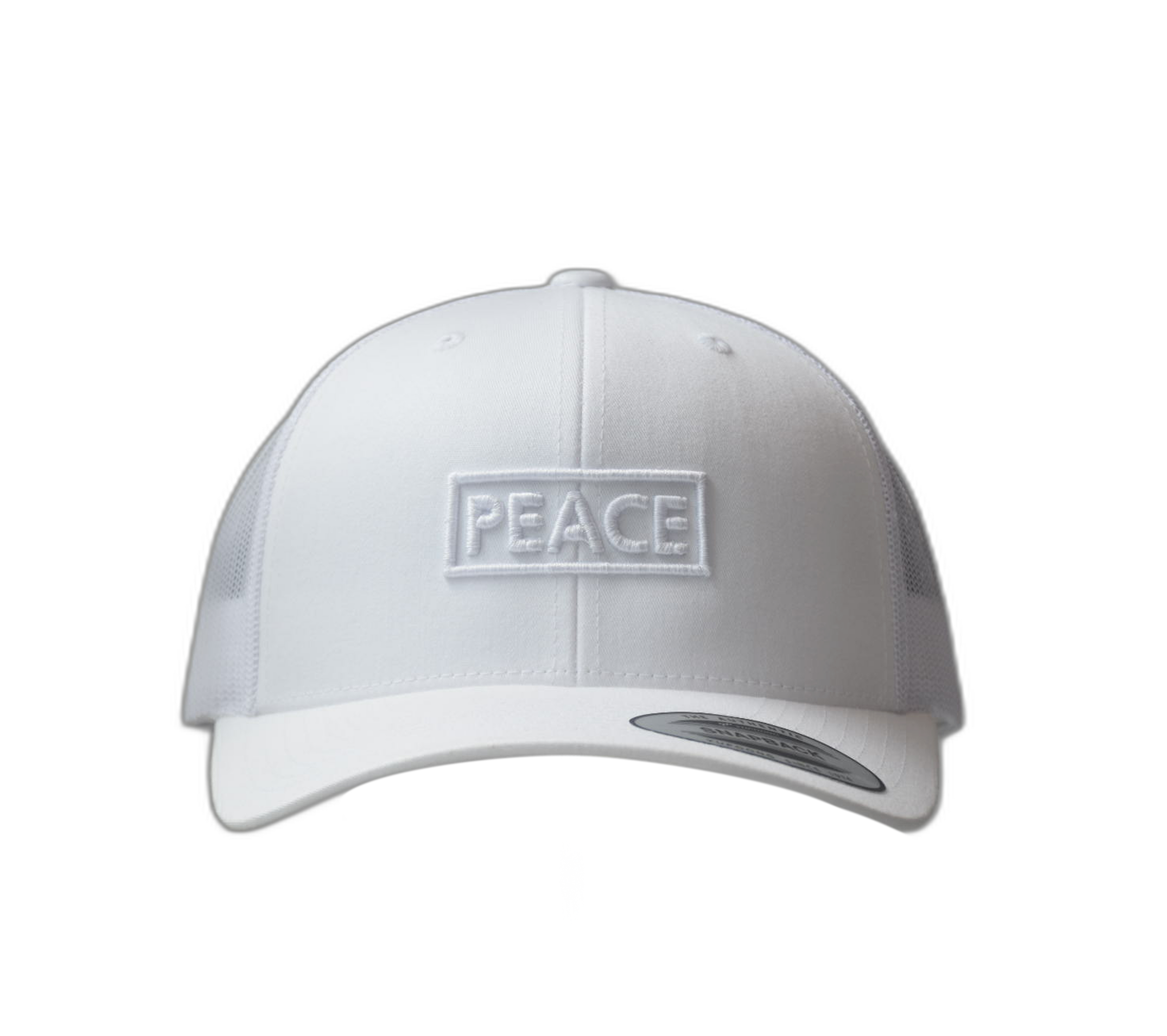 Casquette Trucker PEACE Uni Blanche - Logo Blanc