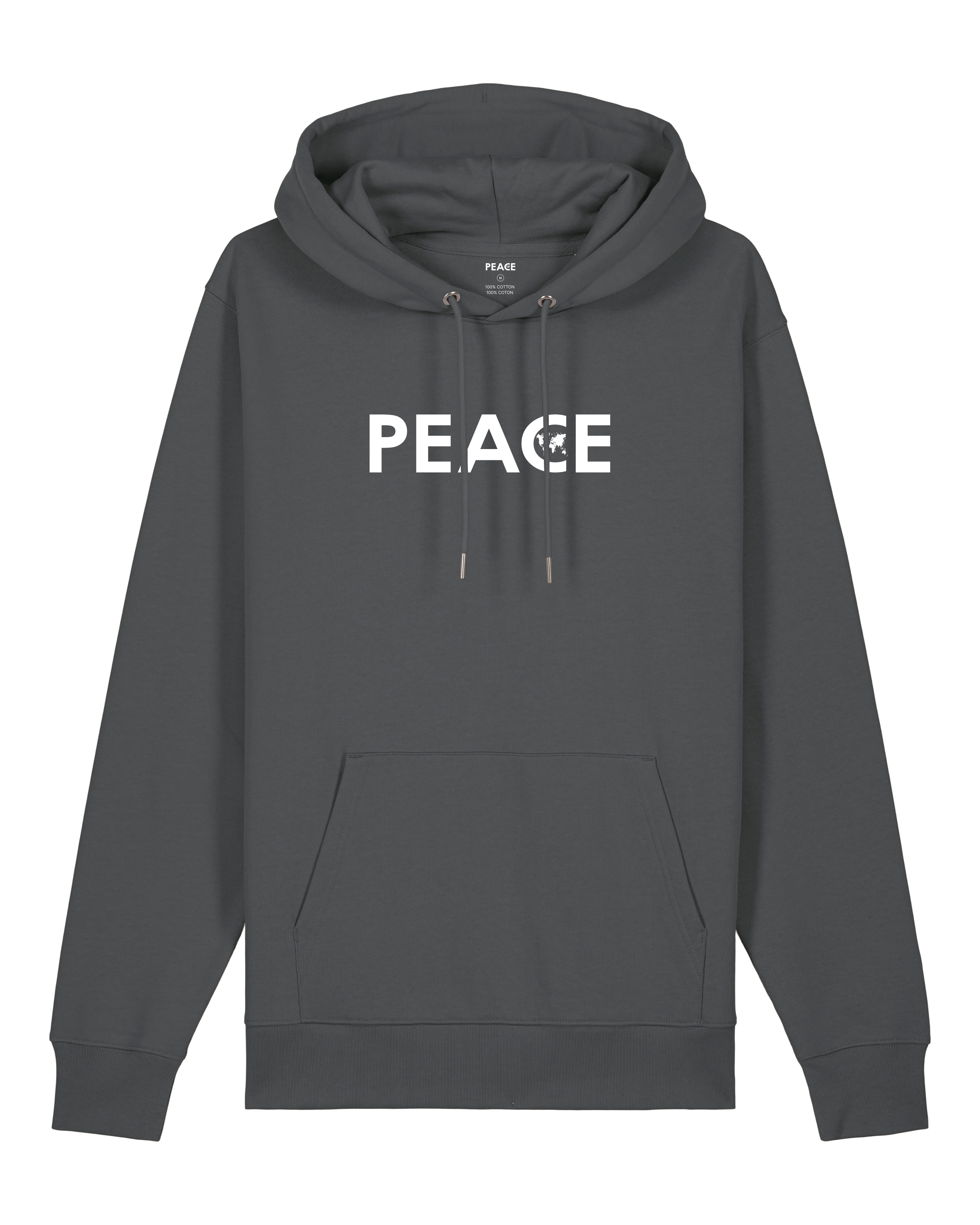 Sweat à Capuche PEACE Classic Anthracite - Logo Blanc