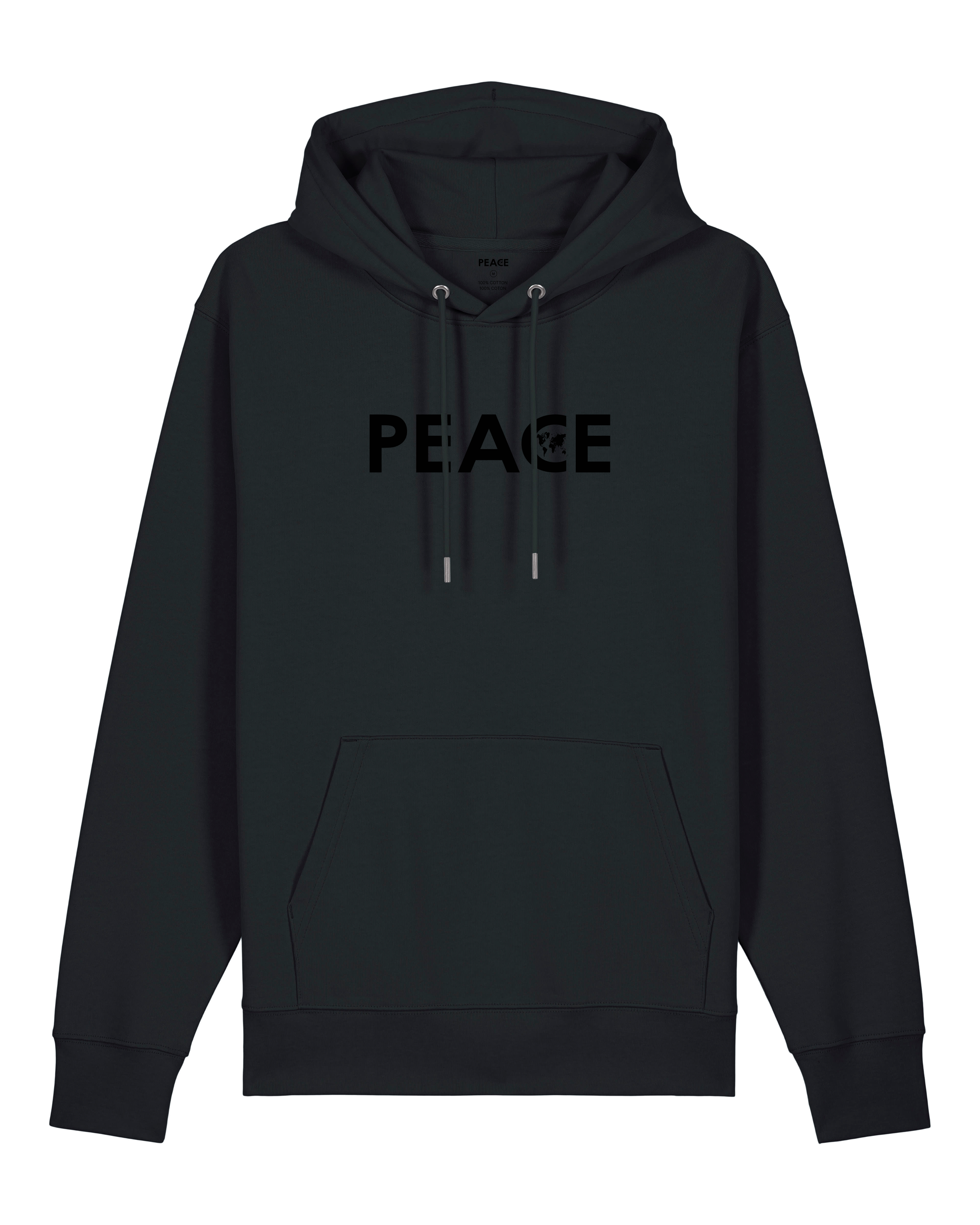Sweat à Capuche PEACE Classic Noir - Logo Noir