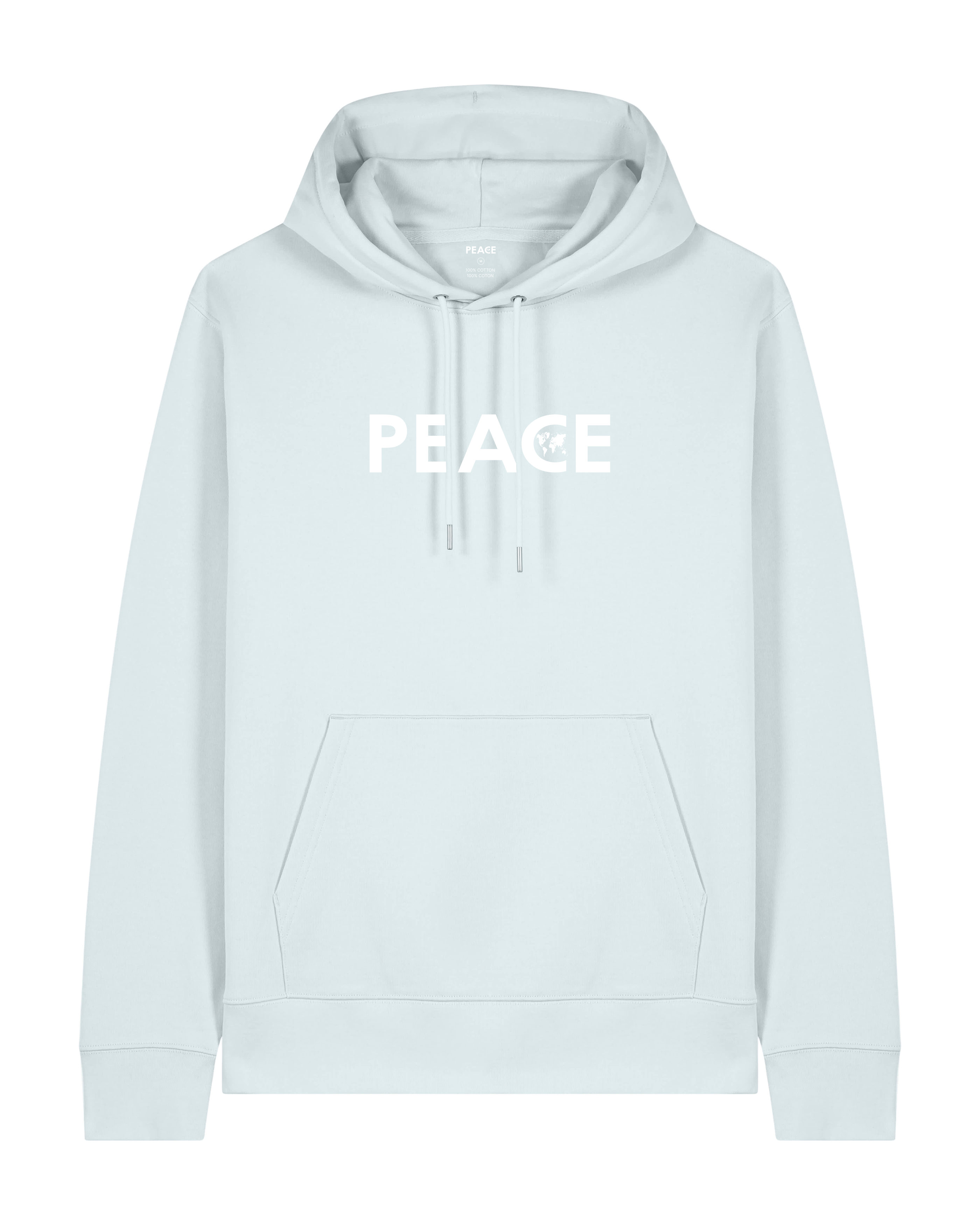 Sweat à Capuche PEACE Classic Bleu Glace - Logo Blanc