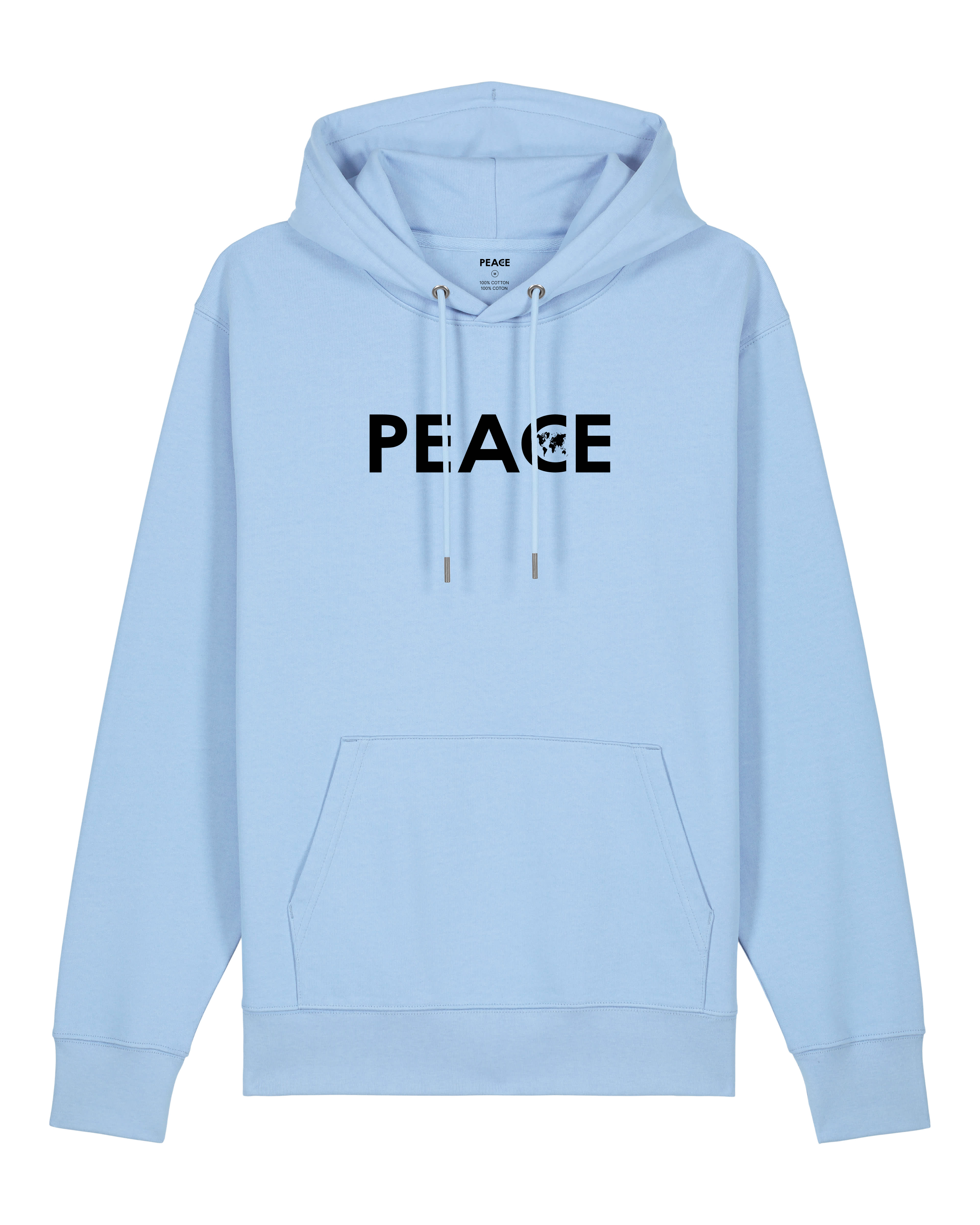 Sweat à Capuche PEACE Classic Bleu Âme - Logo Noir