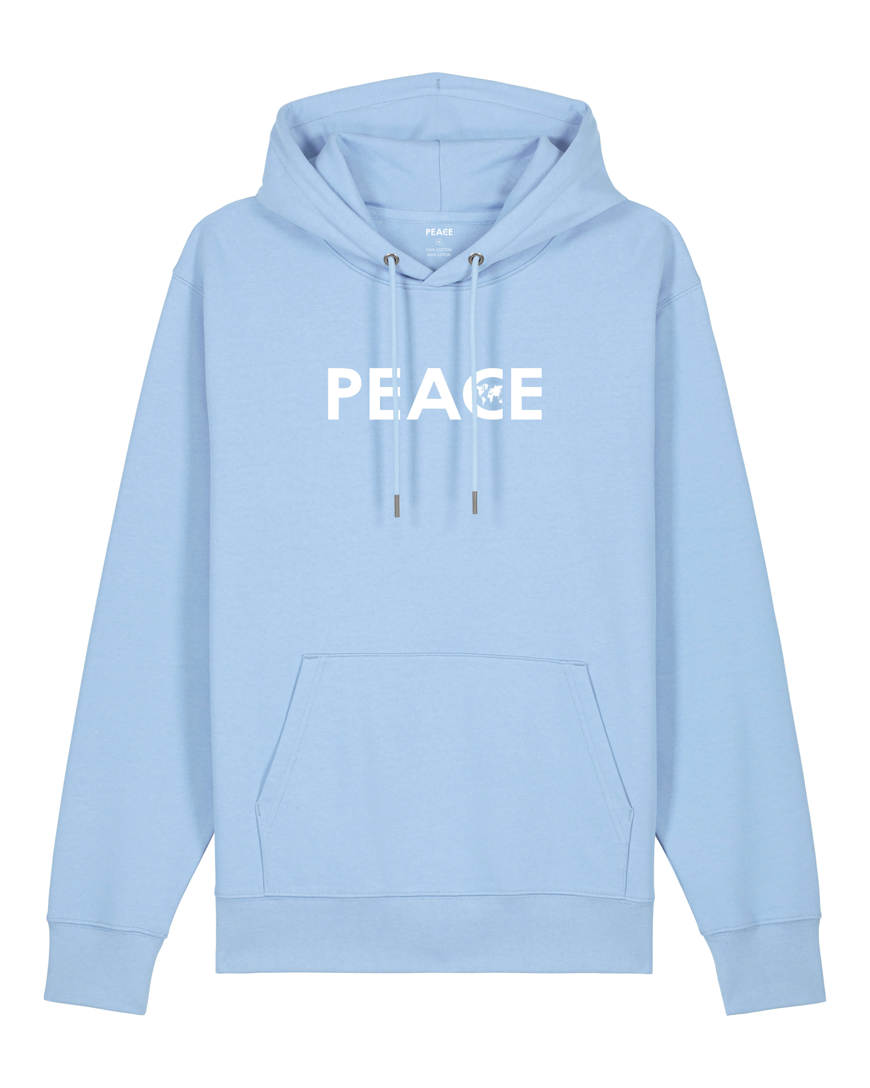 Sweat à Capuche PEACE Classic Bleu Âme - Logo Blanc