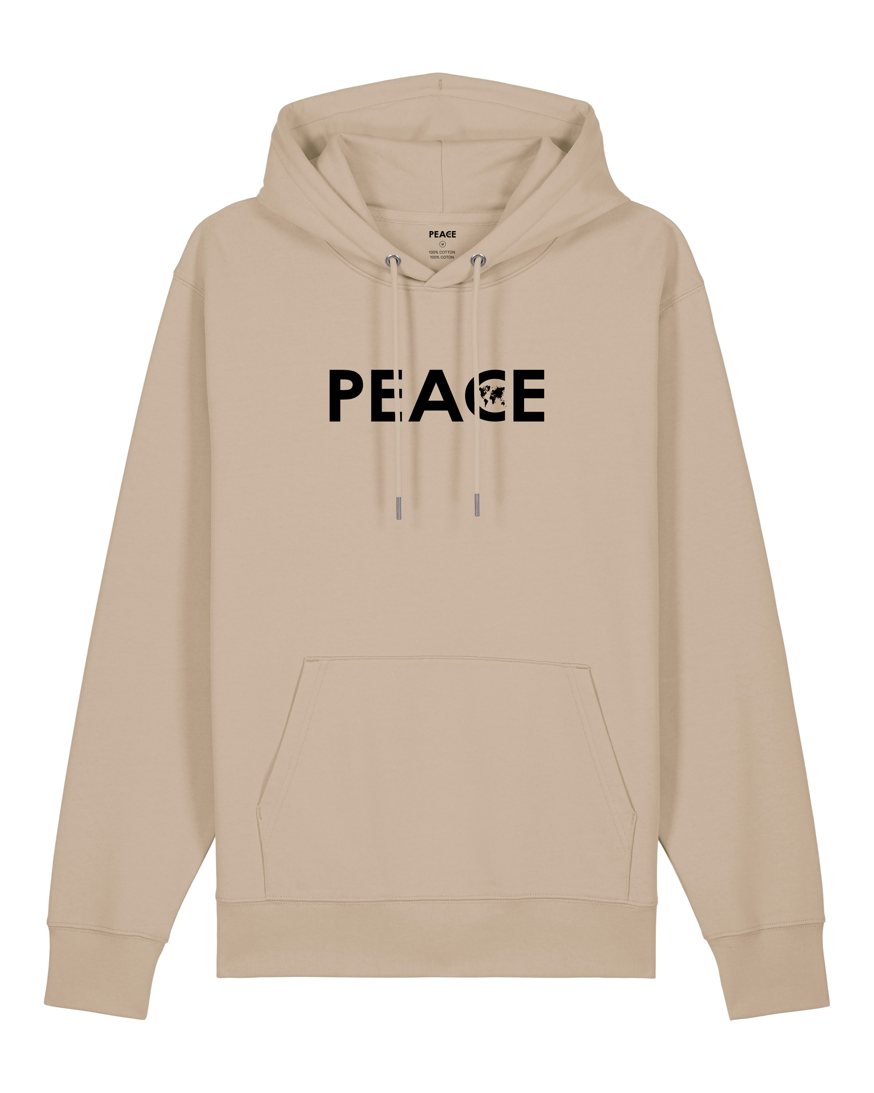 Sweat à Capuche PEACE Classic Poussière du Désert - Logo Noir
