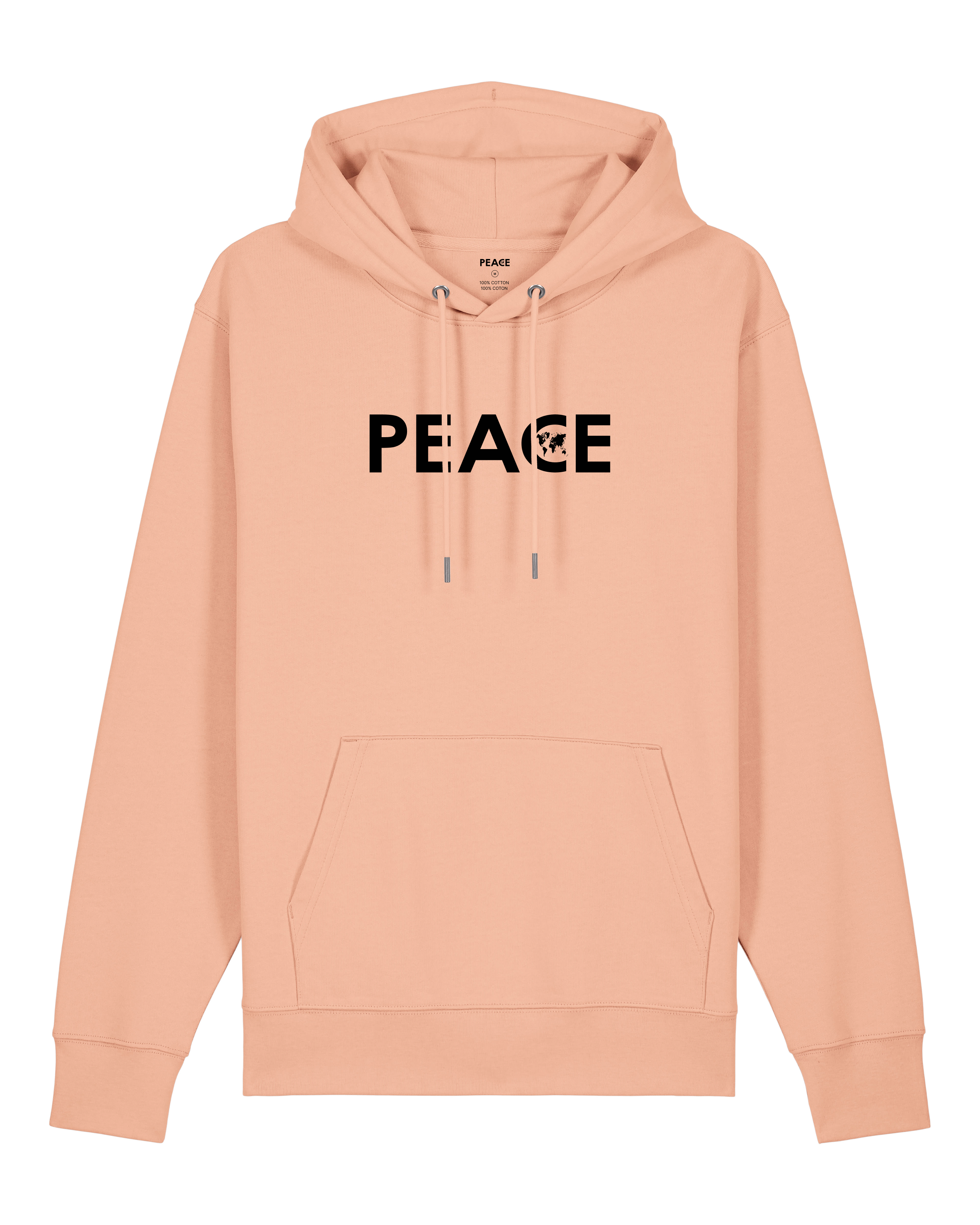Sweat à Capuche PEACE Classic Fraiche Pêche - Logo Noir