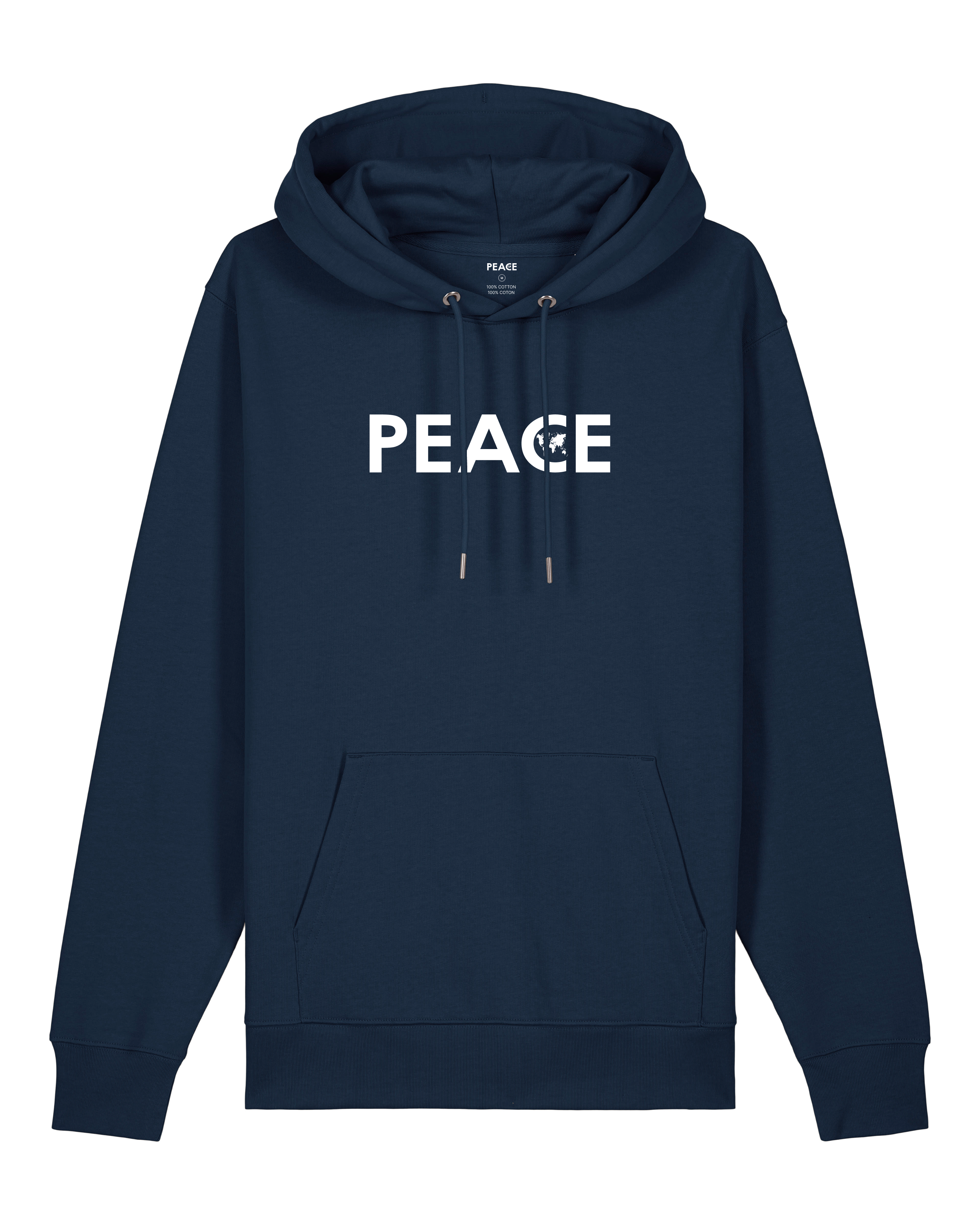 Sweat à Capuche PEACE Classic Bleu Marine - Logo Blanc