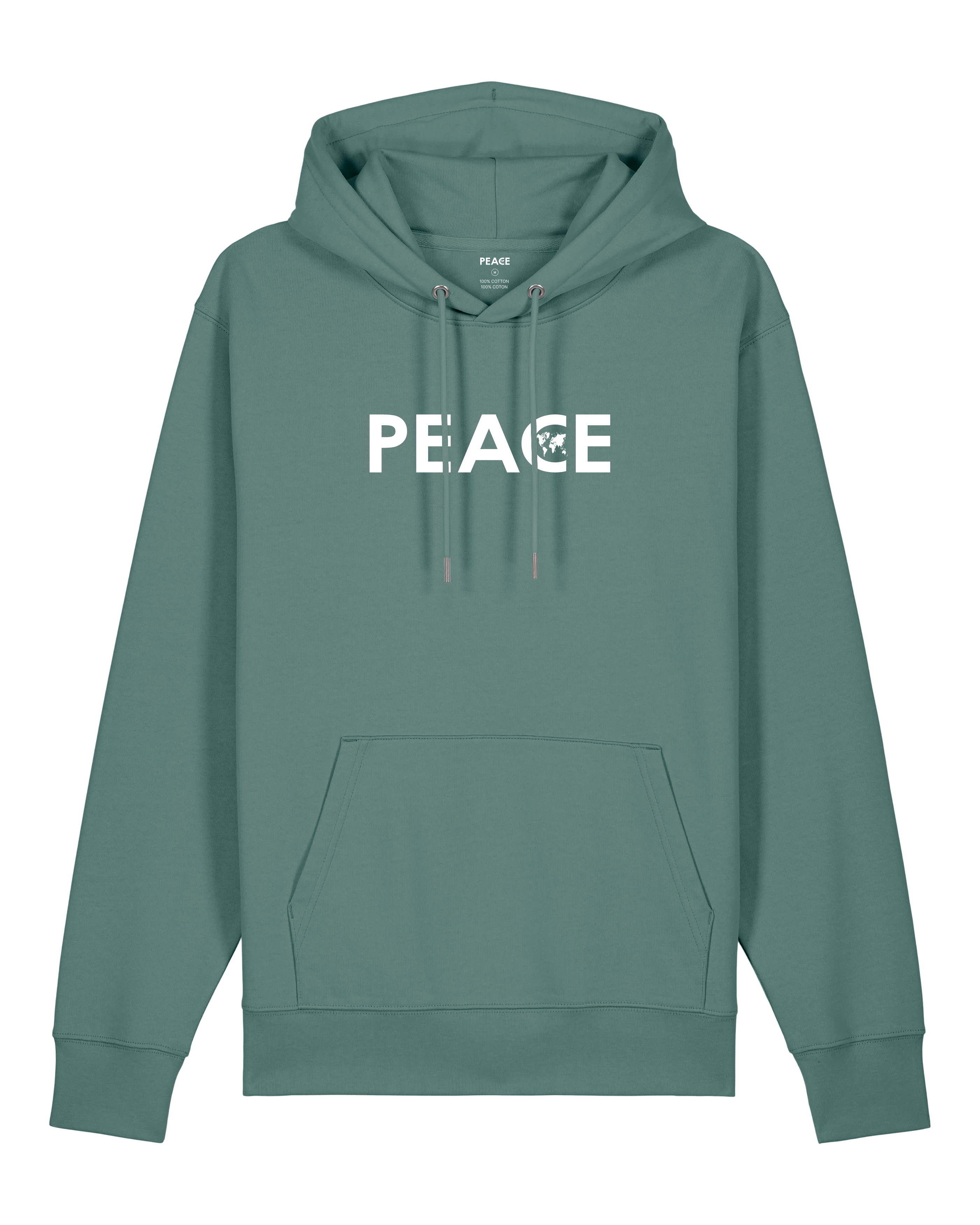 Hoodie PEACE Classic Green Bay - White Logo