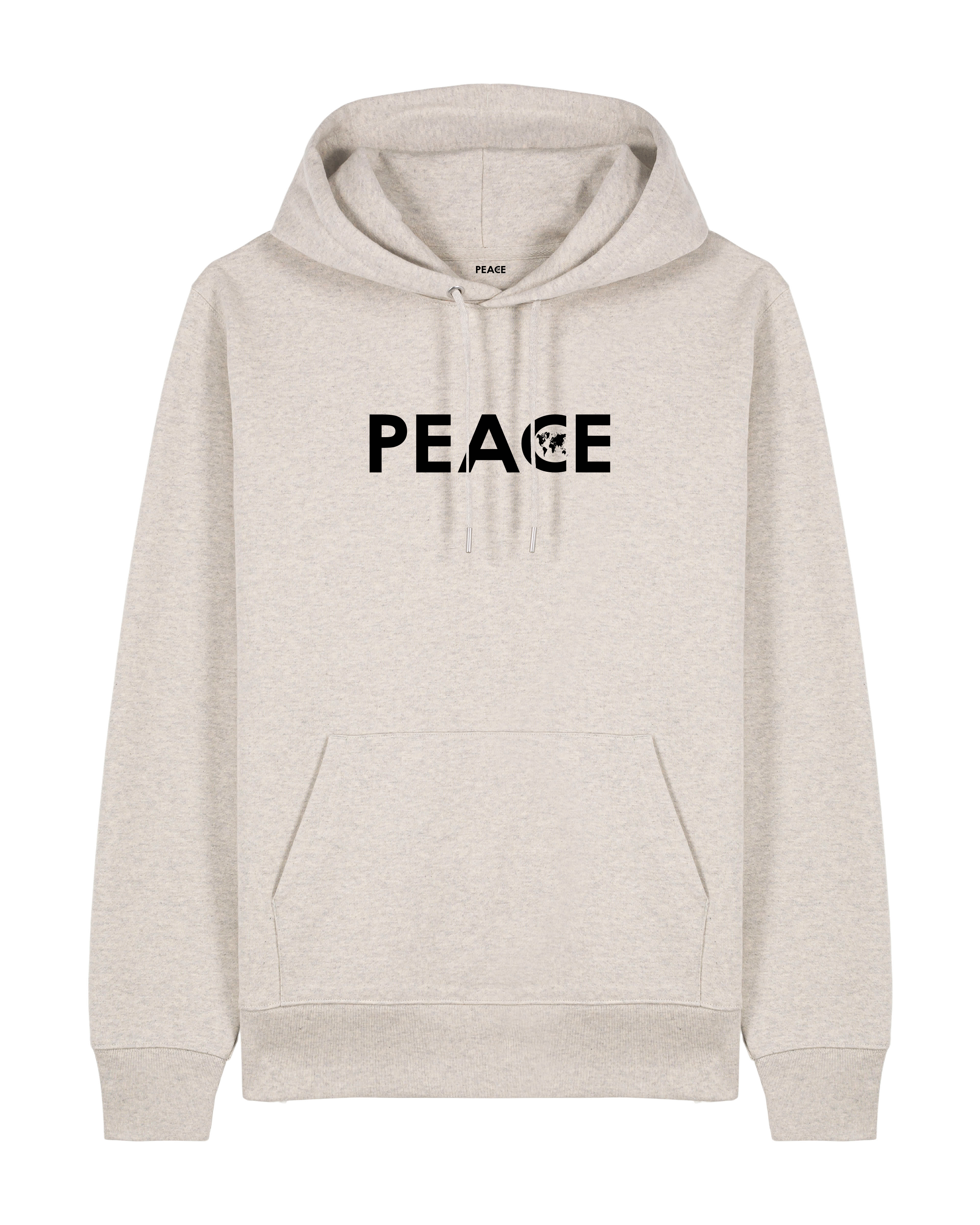 Sweat à Capuche PEACE Classic Brume Chiné - Logo Noir