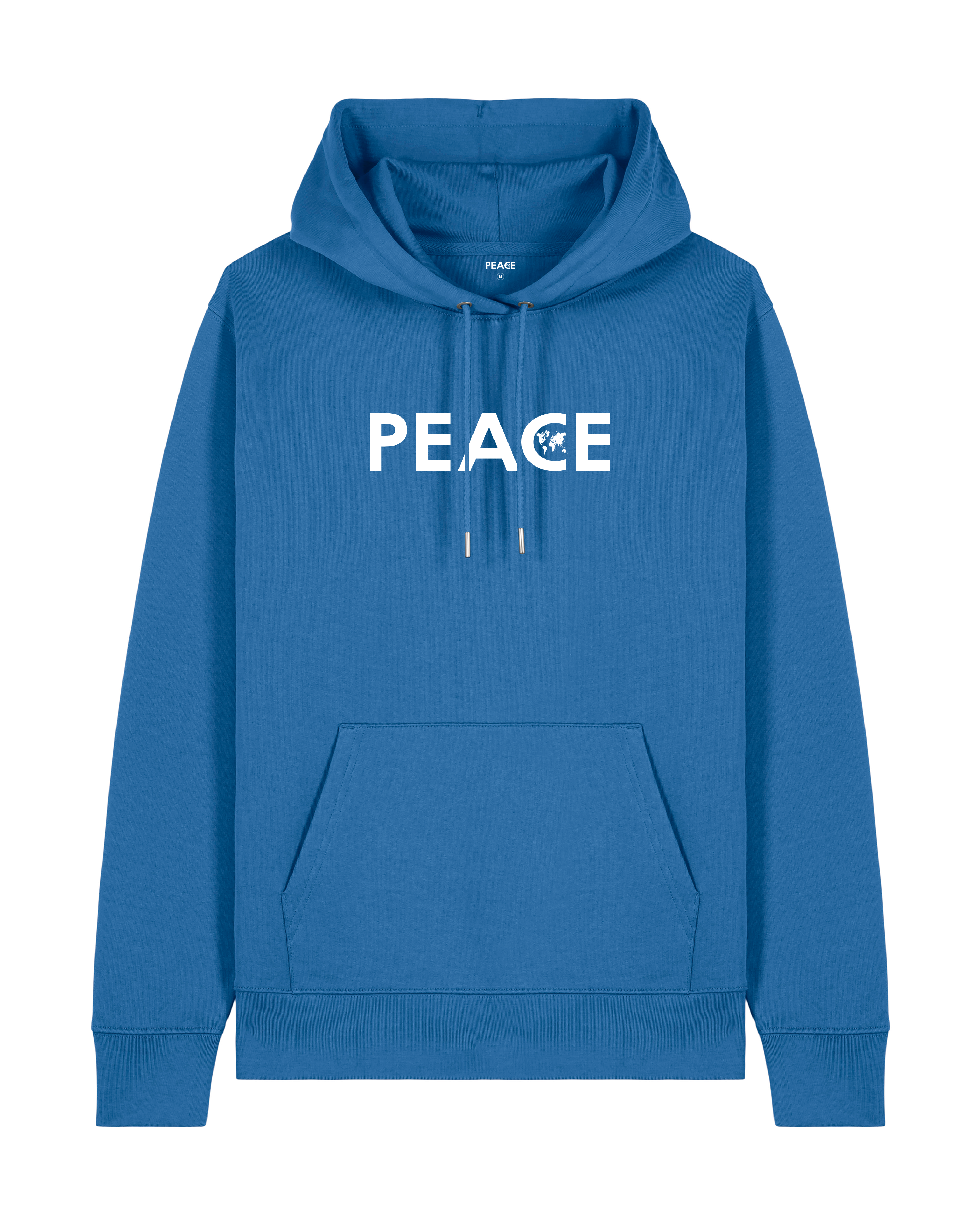 Hoodie PEACE Classic Mindful Blue - White Logo
