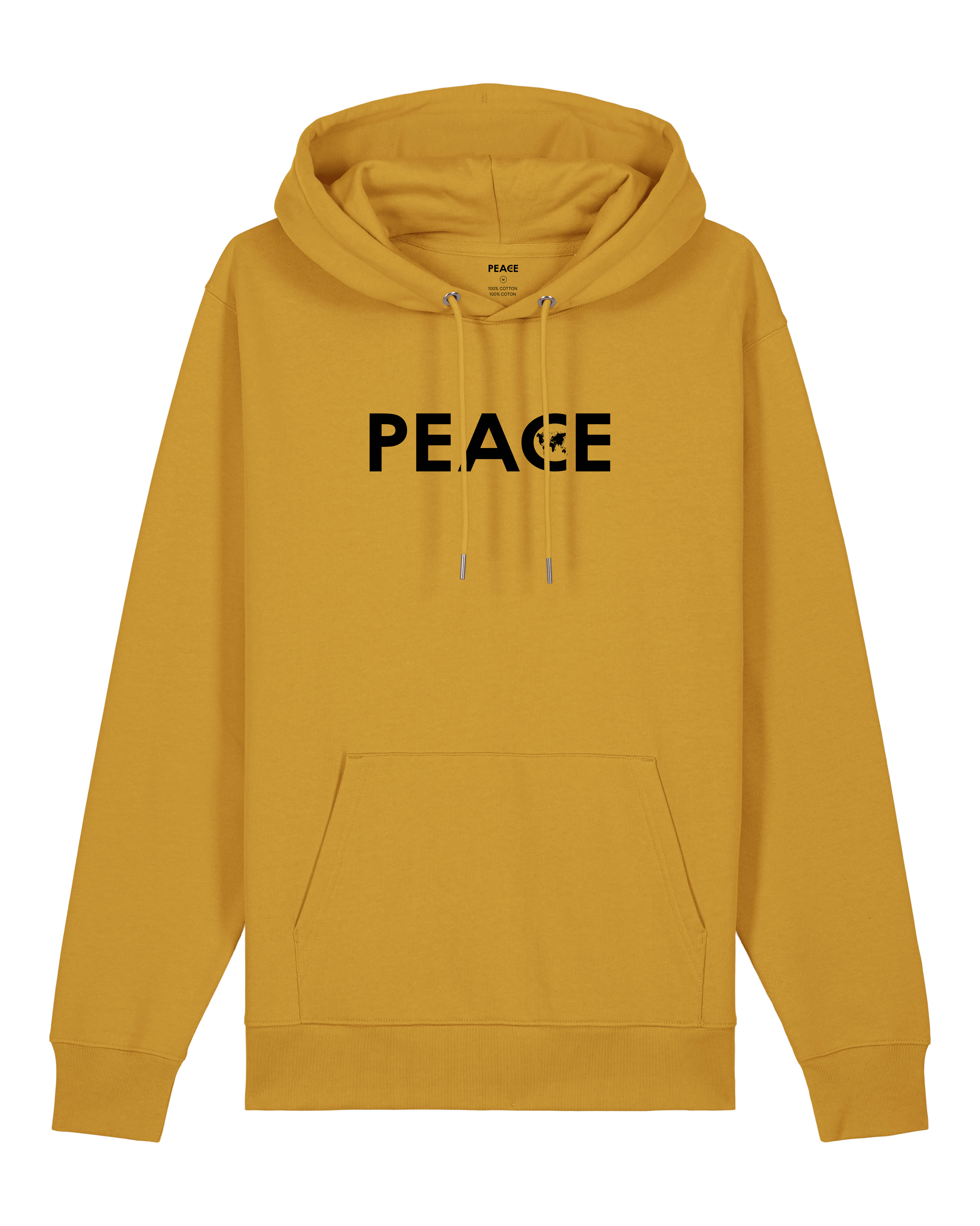 Hoodie PEACE Classic Ochre - Black Logo