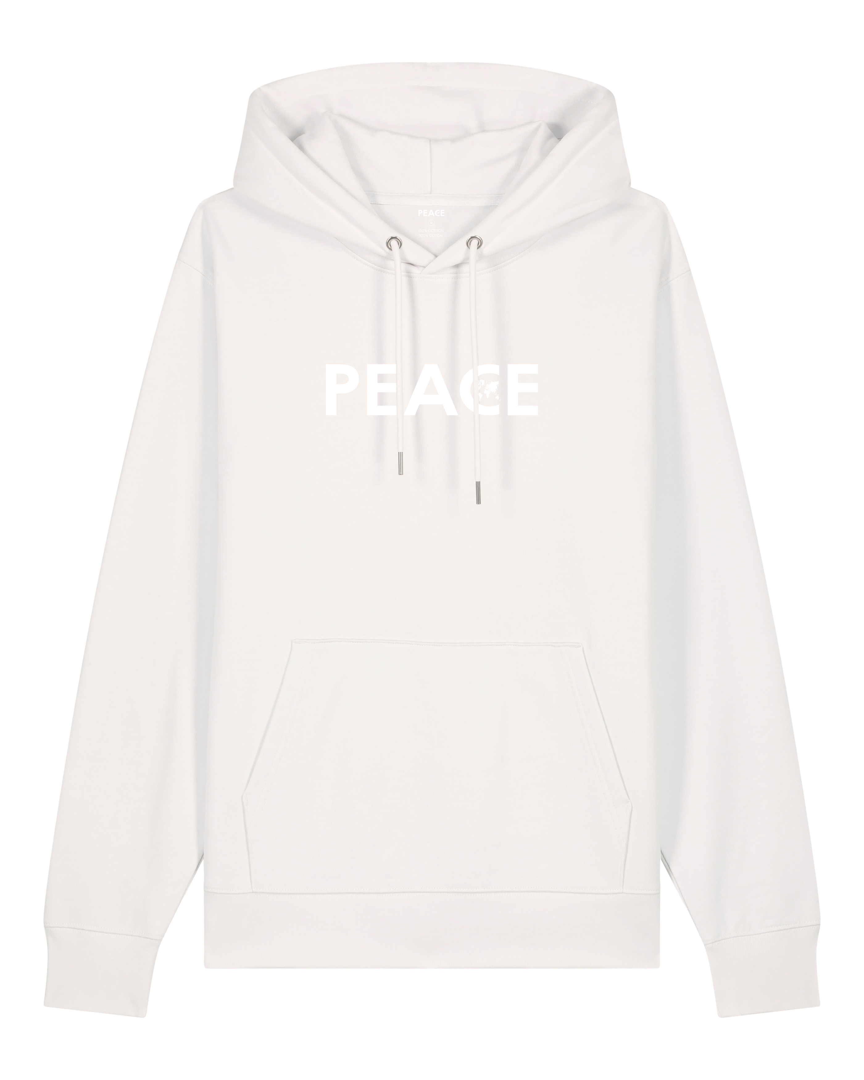Sweat à Capuche PEACE Classic Blanc Cassé - Logo Blanc
