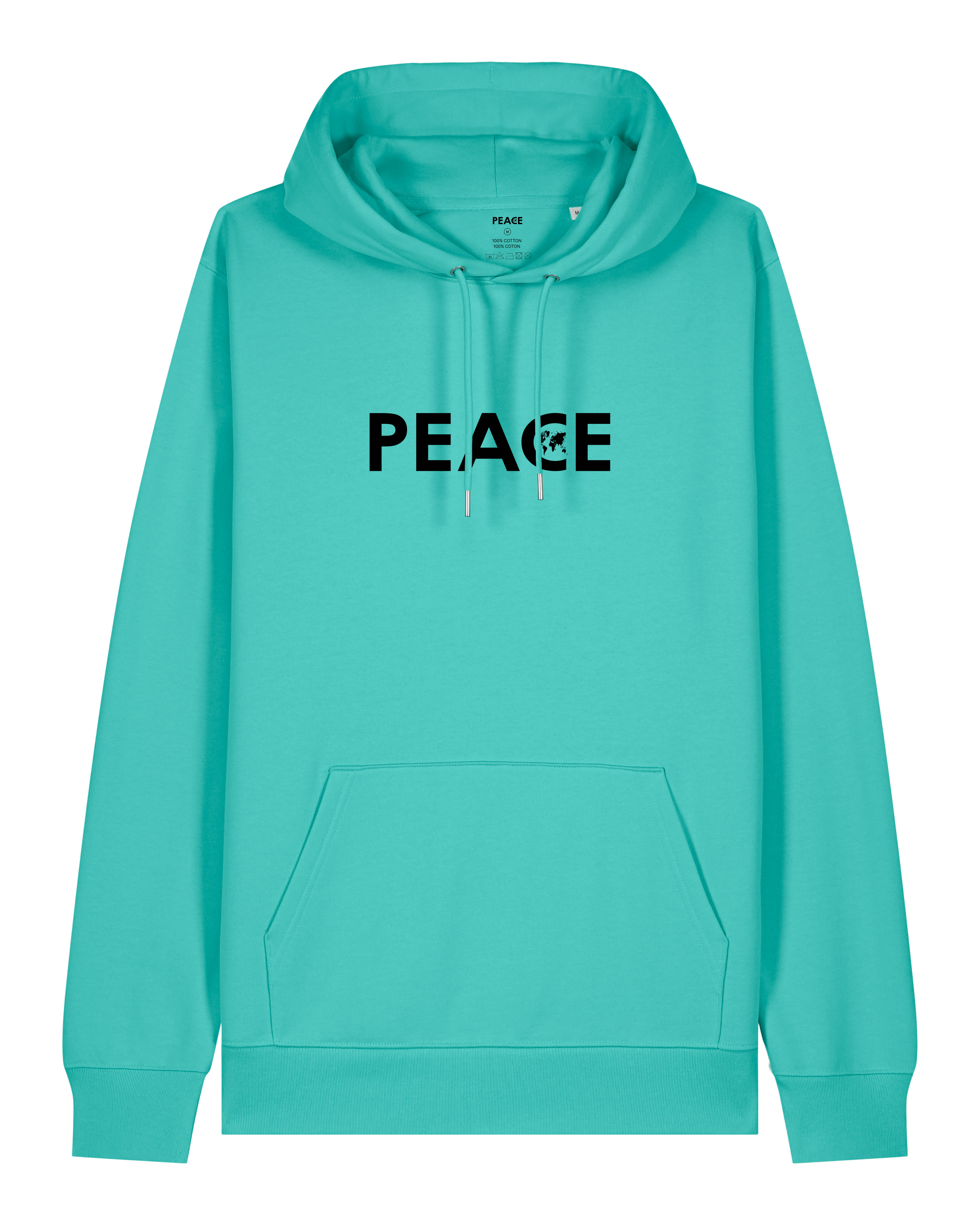 Hoodie PEACE Classic Pool Blue - Black Logo