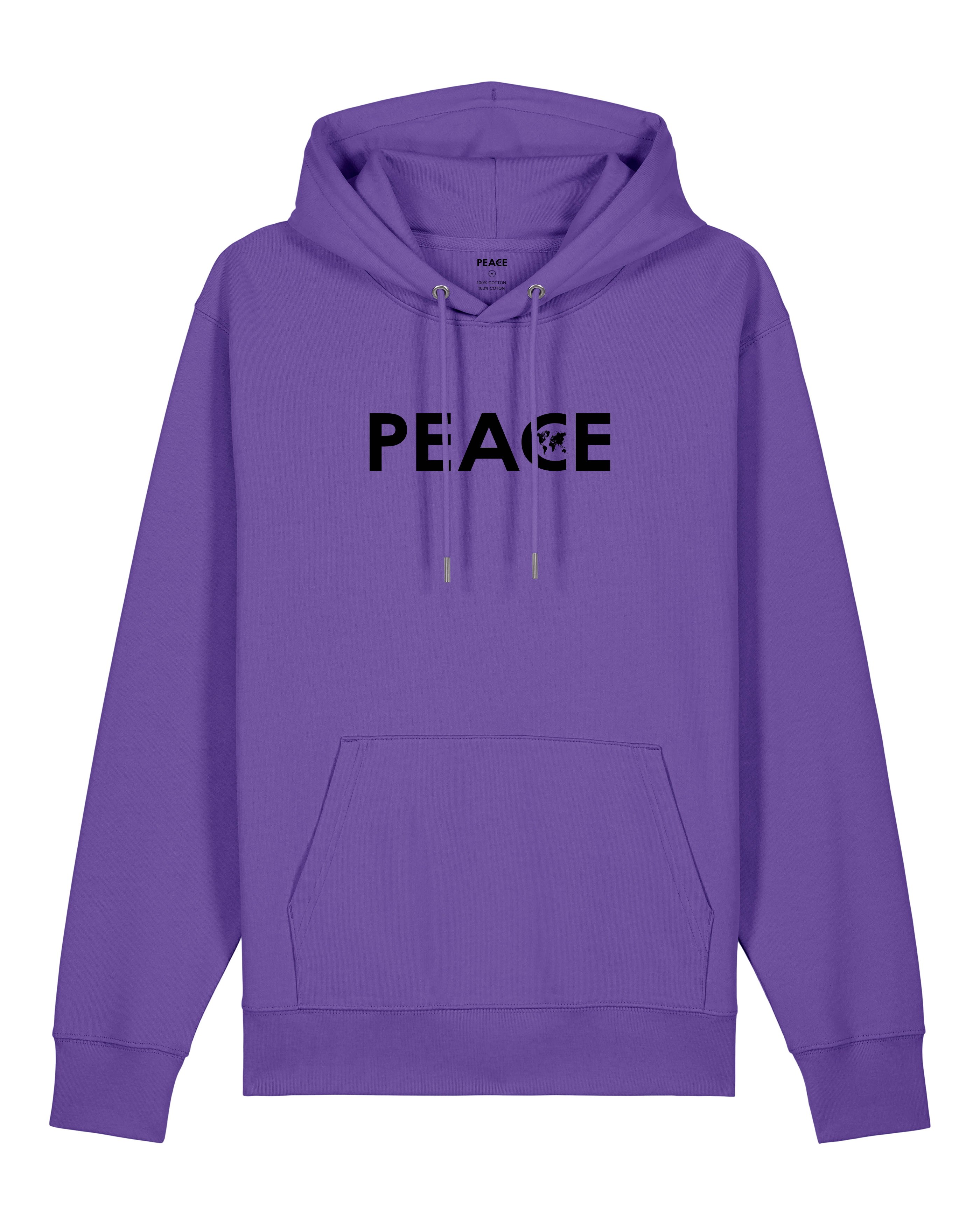 Hoodie PEACE Classic Purple Love - Black Logo