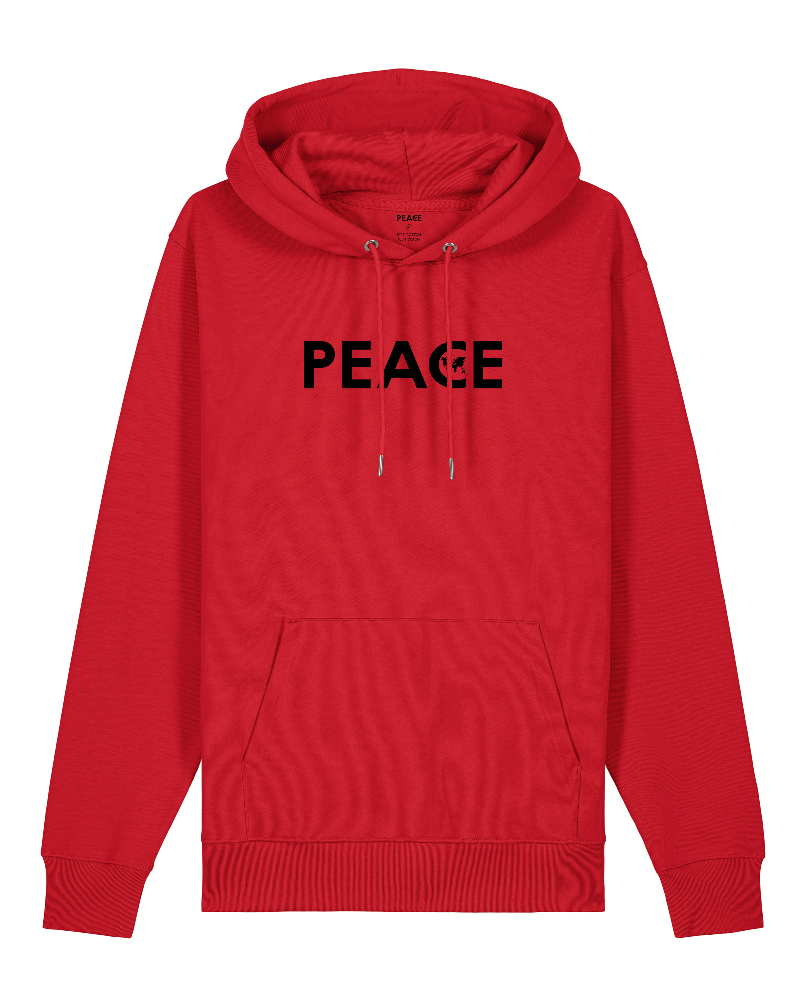 Hoodie PEACE Classic Red - Black Logo