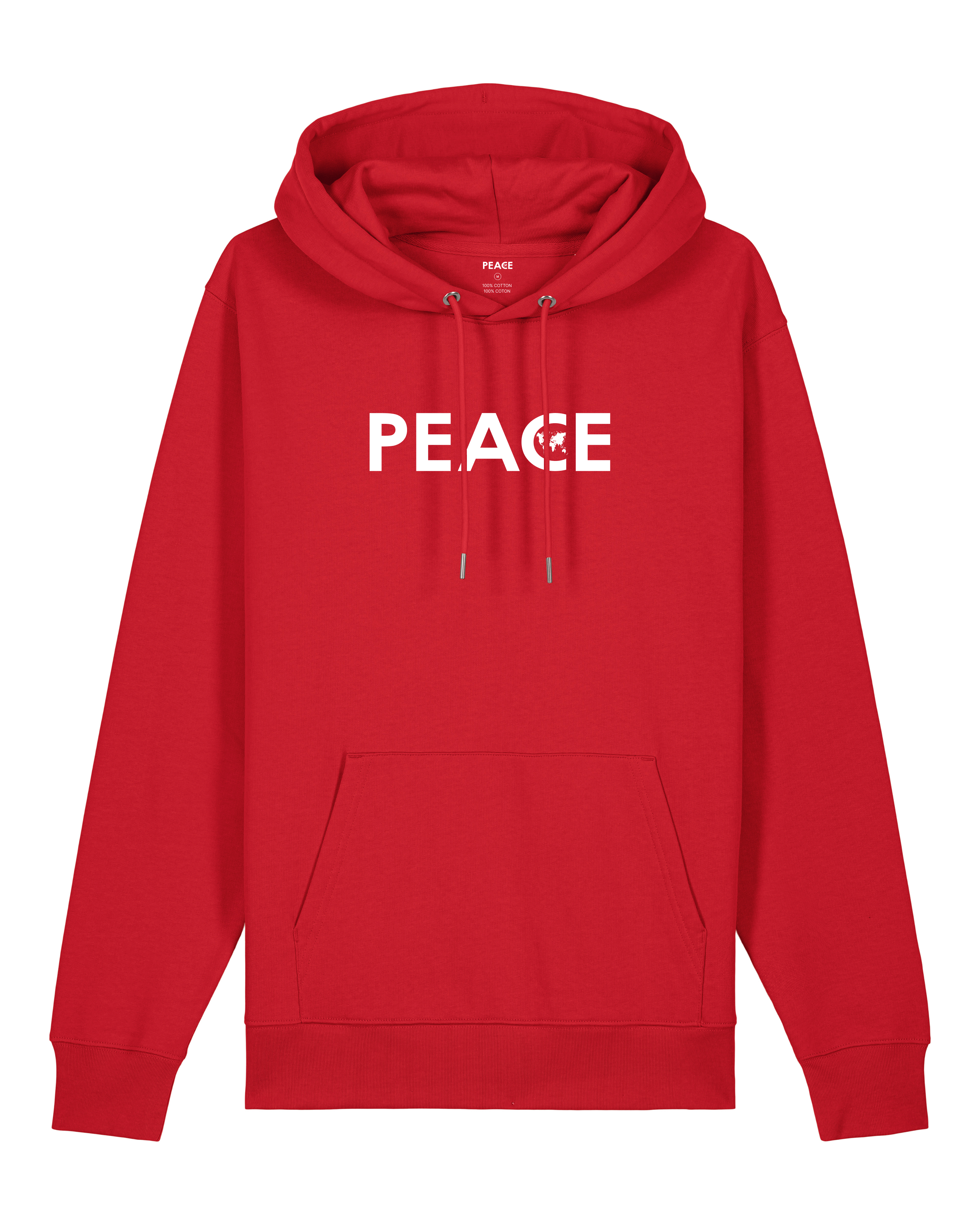 Sweat à Capuche PEACE Classic Rouge - Logo Blanc