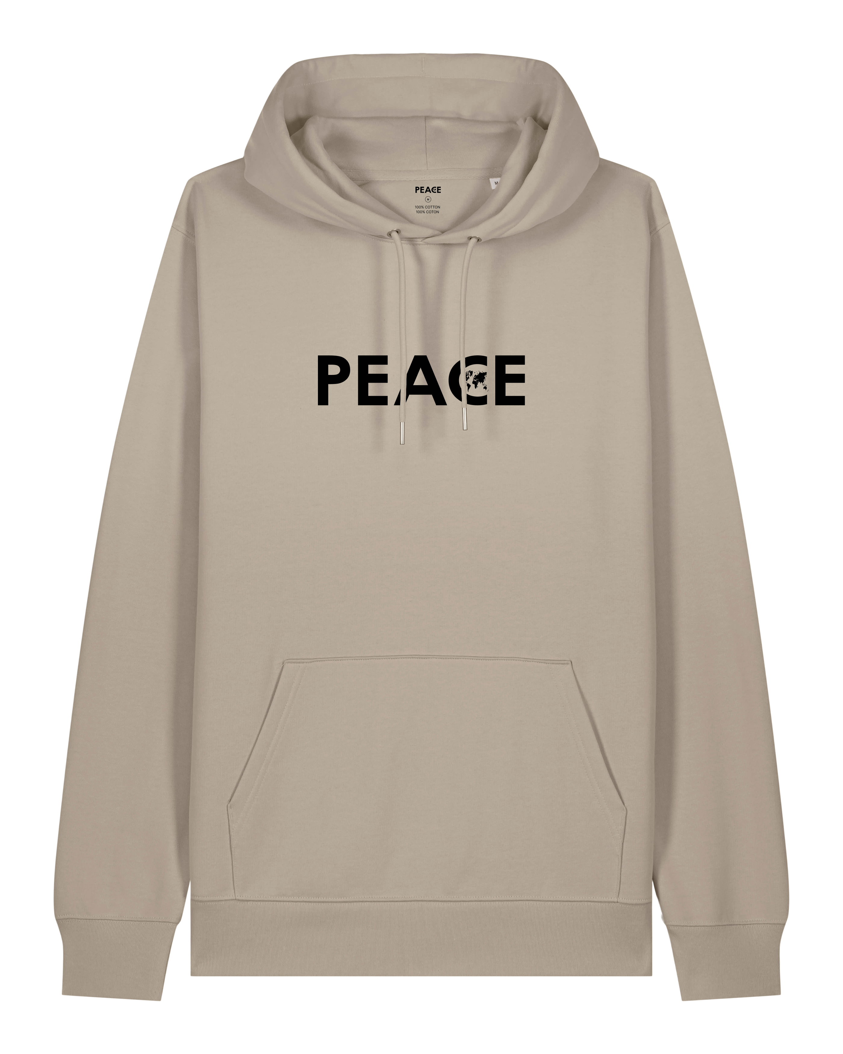 Hoodie PEACE Classic Stone - Black Logo