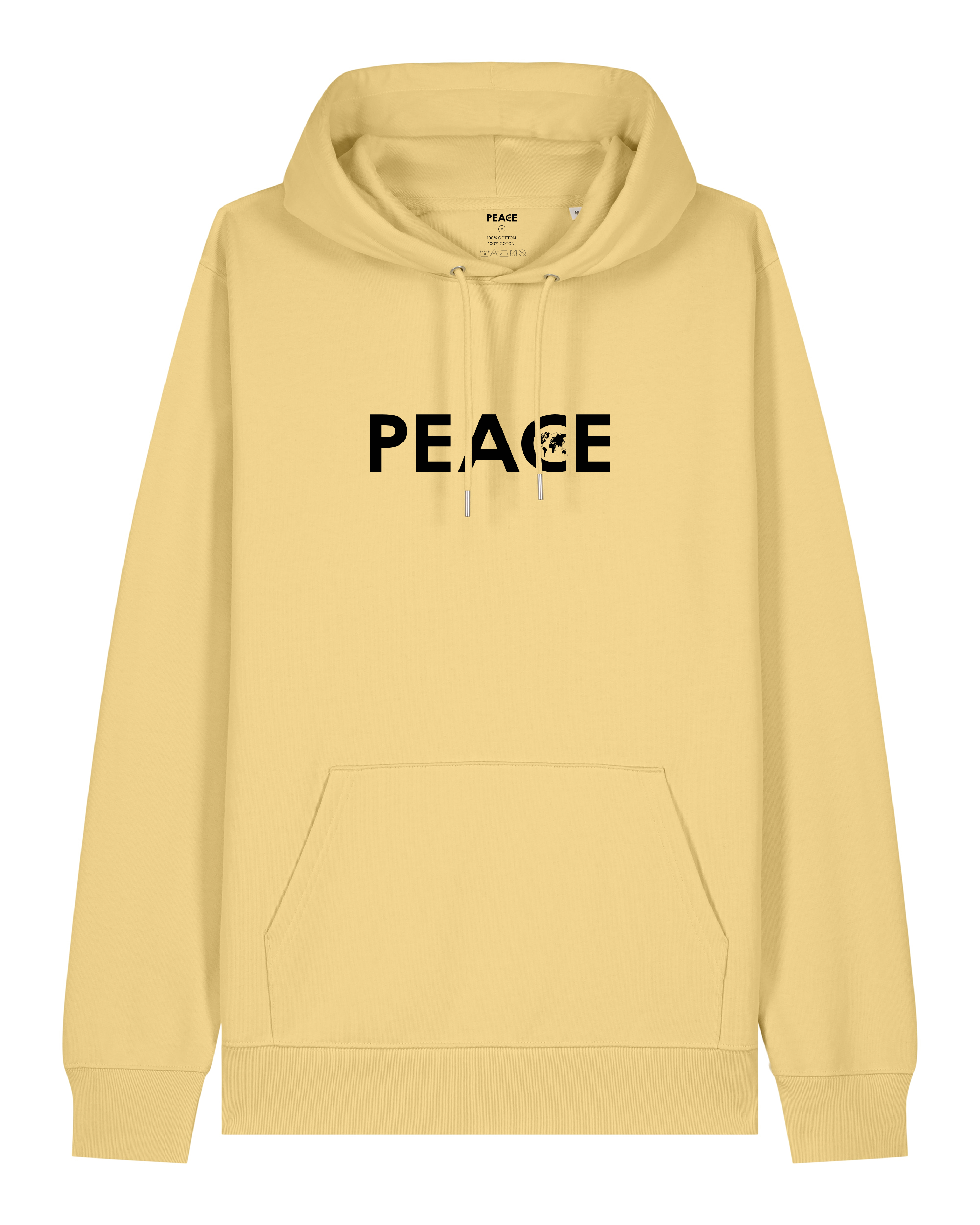 Hoodie PEACE Classic Viva Yellow - Black Logo