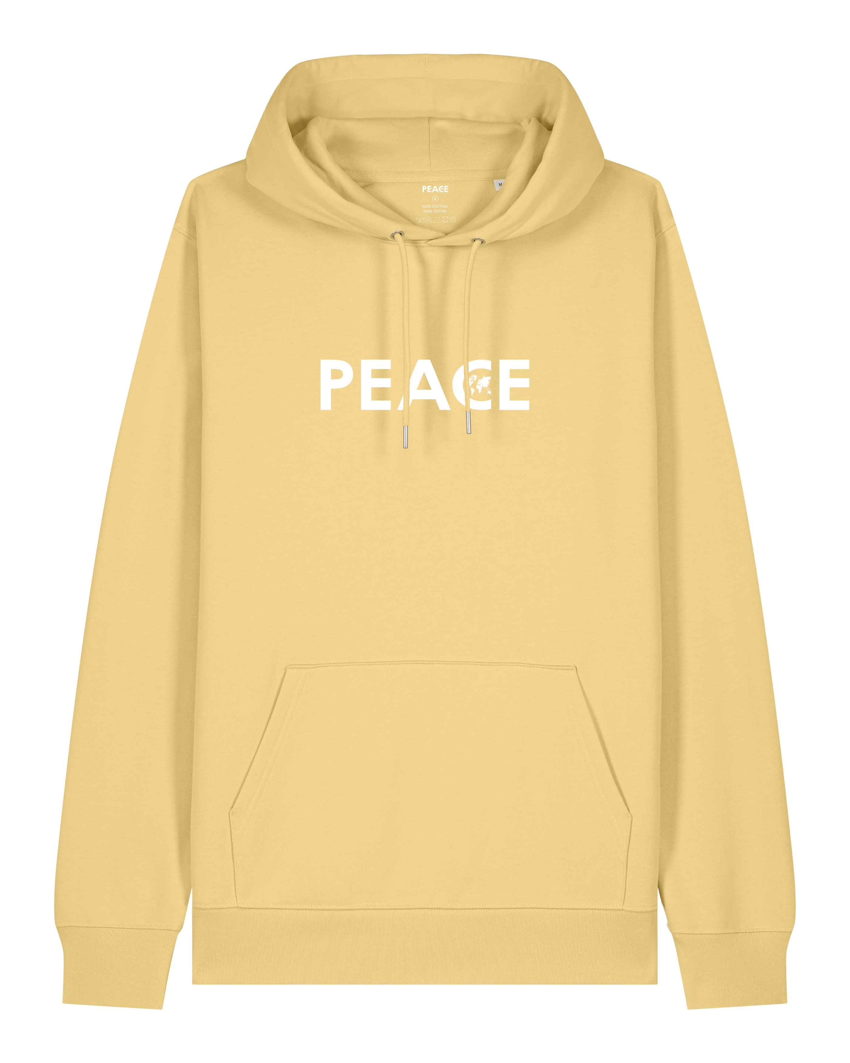 Hoodie PEACE Classic Viva Yellow - White Logo