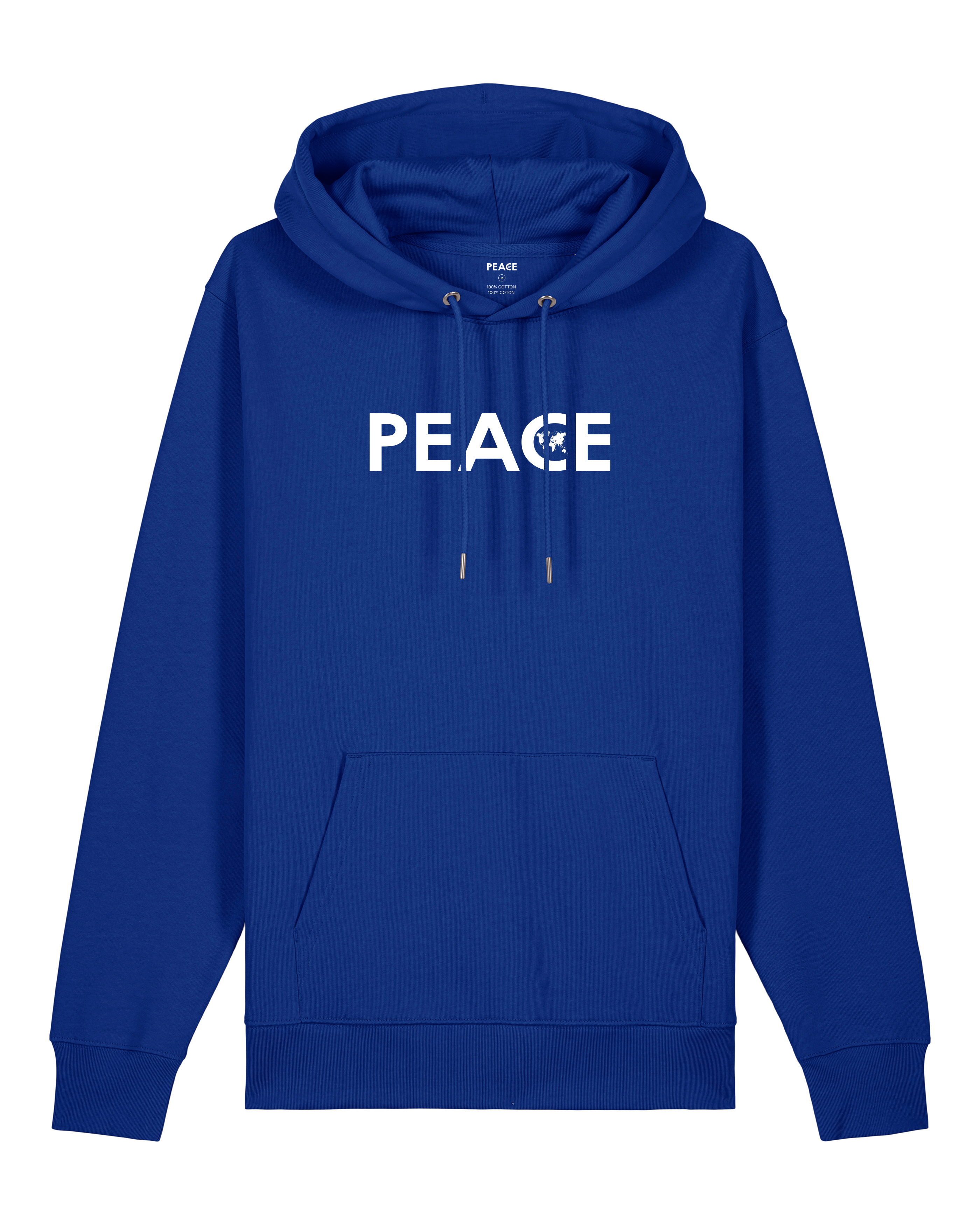 Hoodie PEACE Classic Worker Blue - White Logo