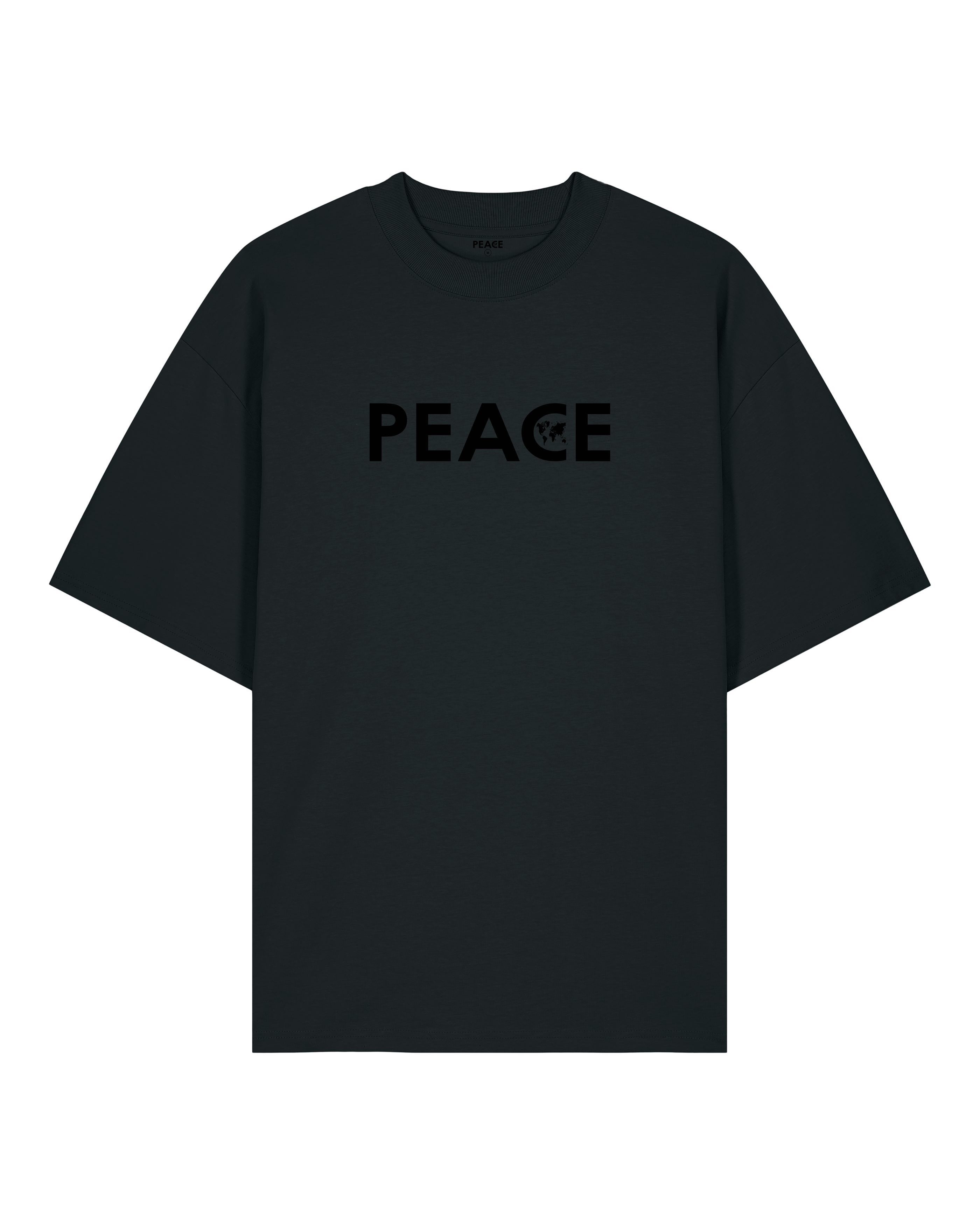 T-Shirt Oversize PEACE Classic Noir - Logo Noir