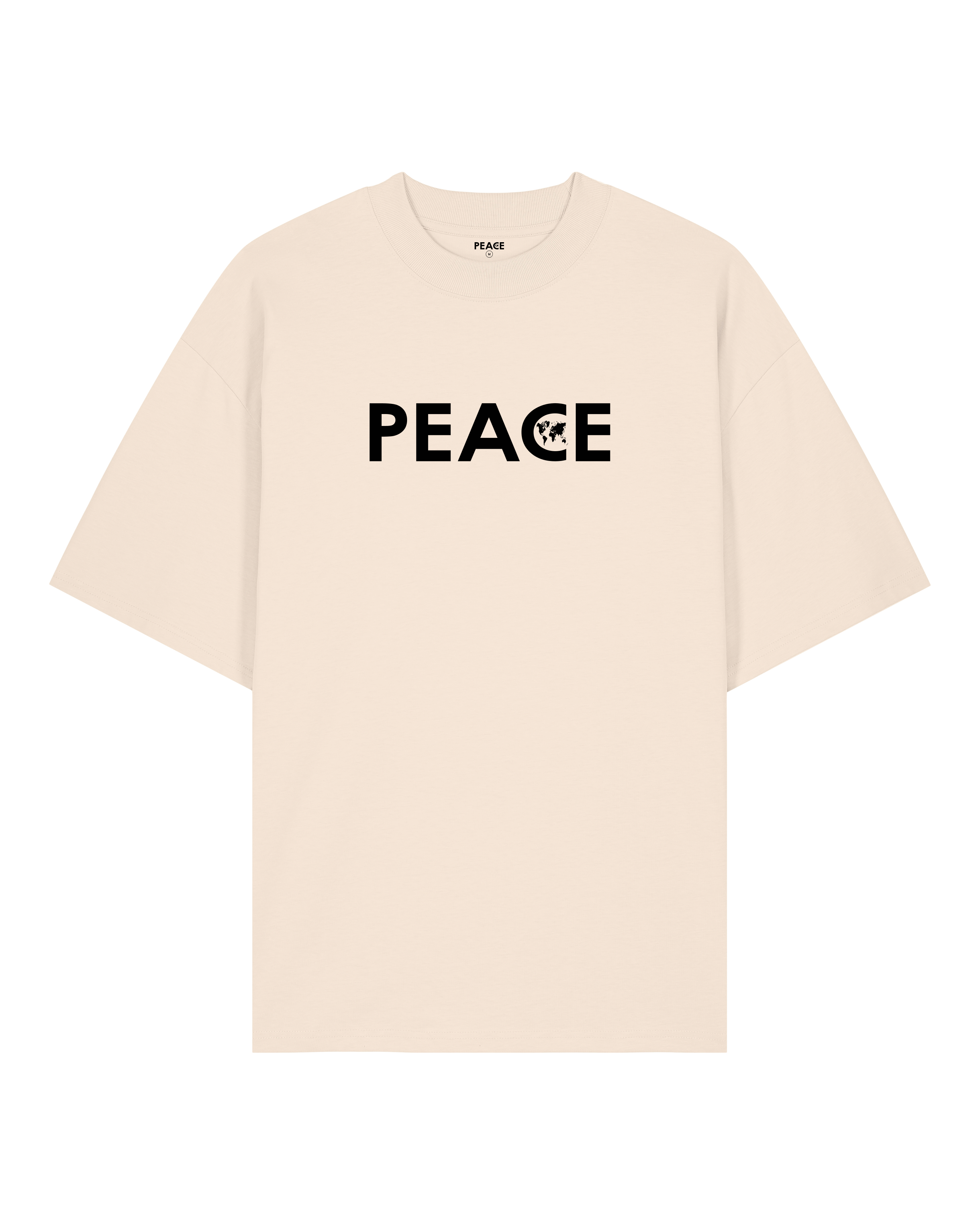 T-Shirt Oversize PEACE Classic Crème - Logo Noir