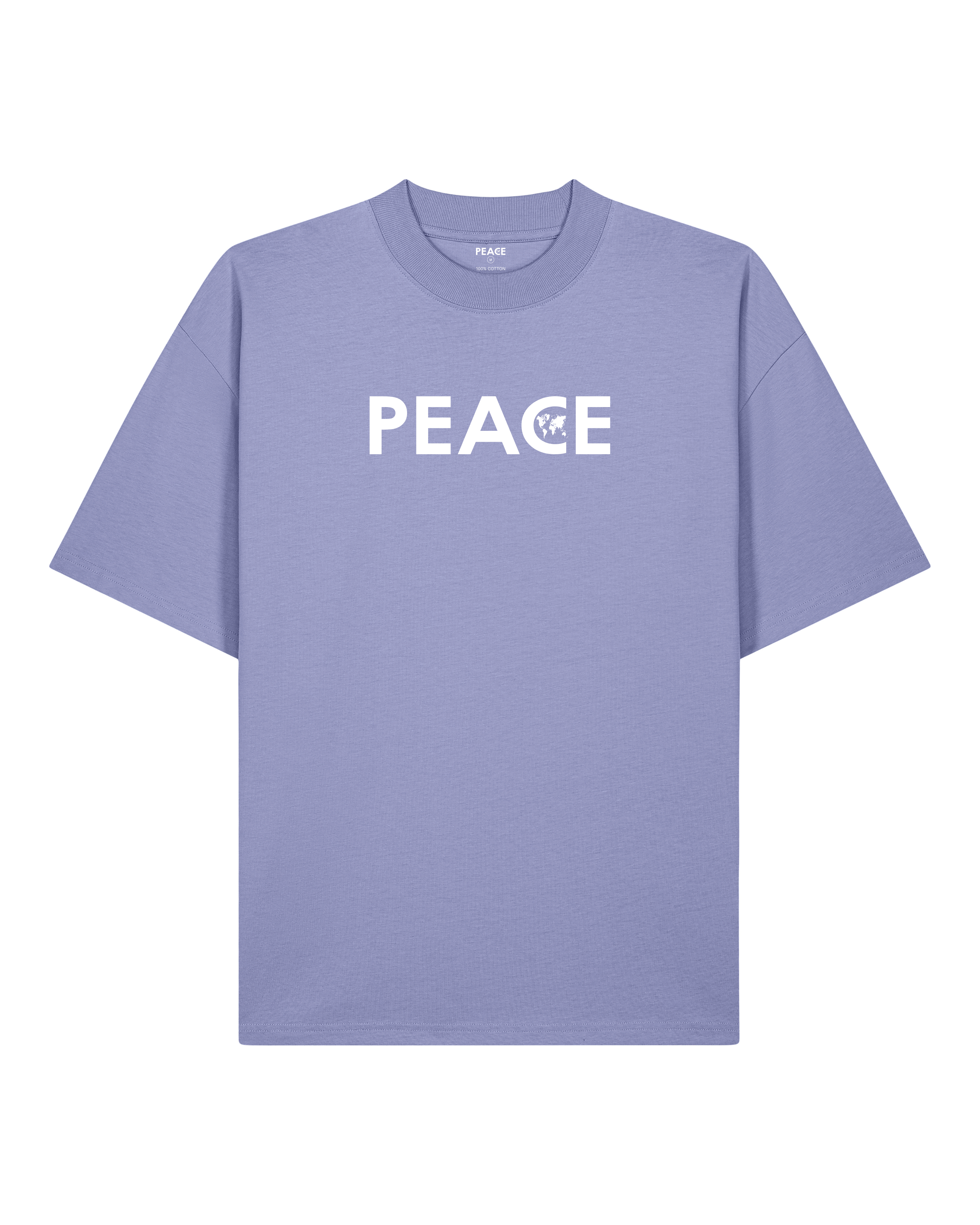 T-Shirt Oversize PEACE Classic Violet - Logo Blanc