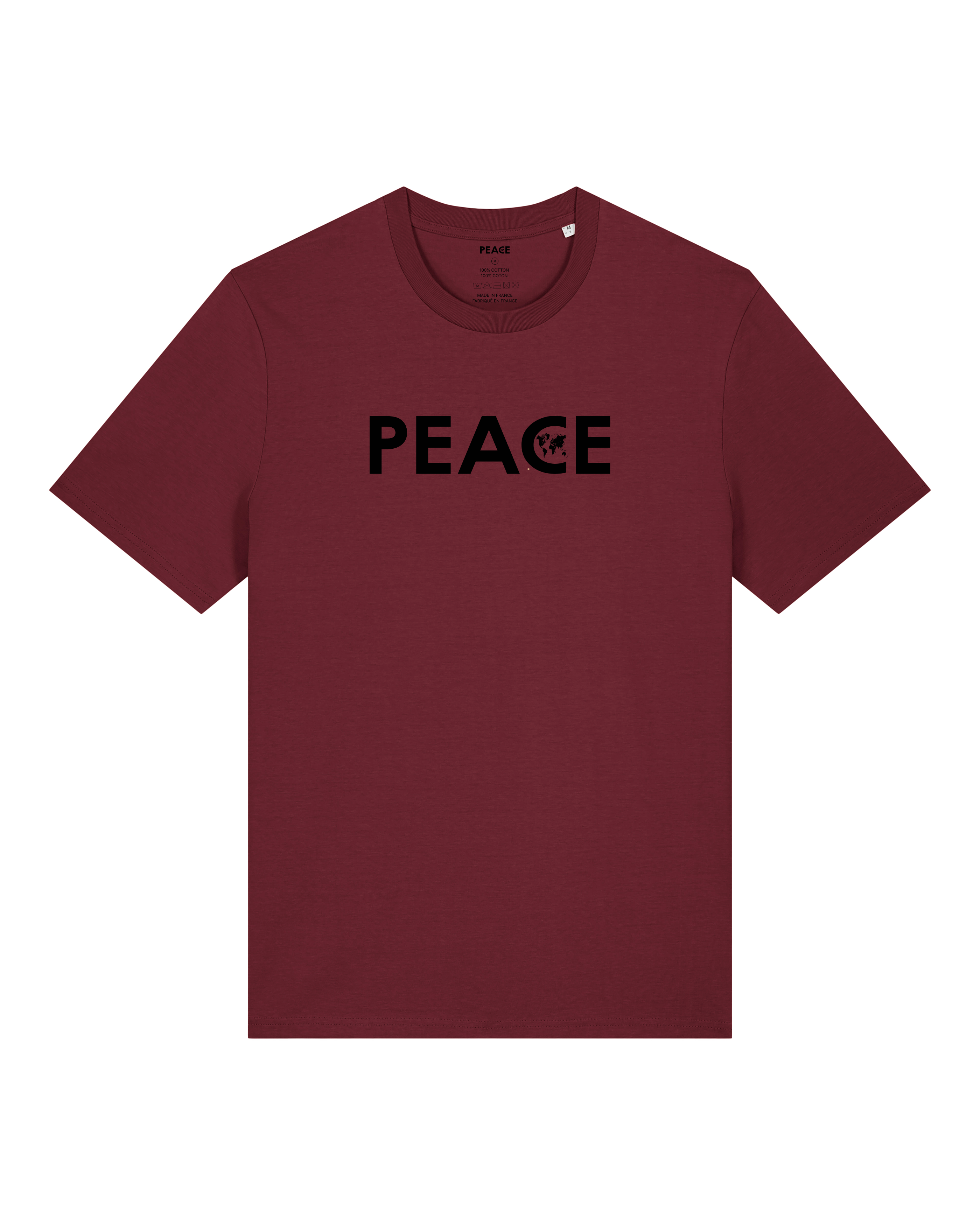 T-Shirt PEACE Classic Burgundy - Black Logo